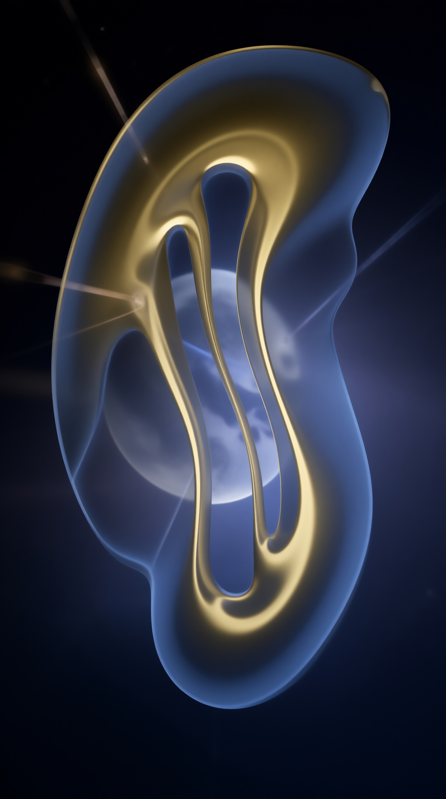 Glowing Gold and Blue Fluid