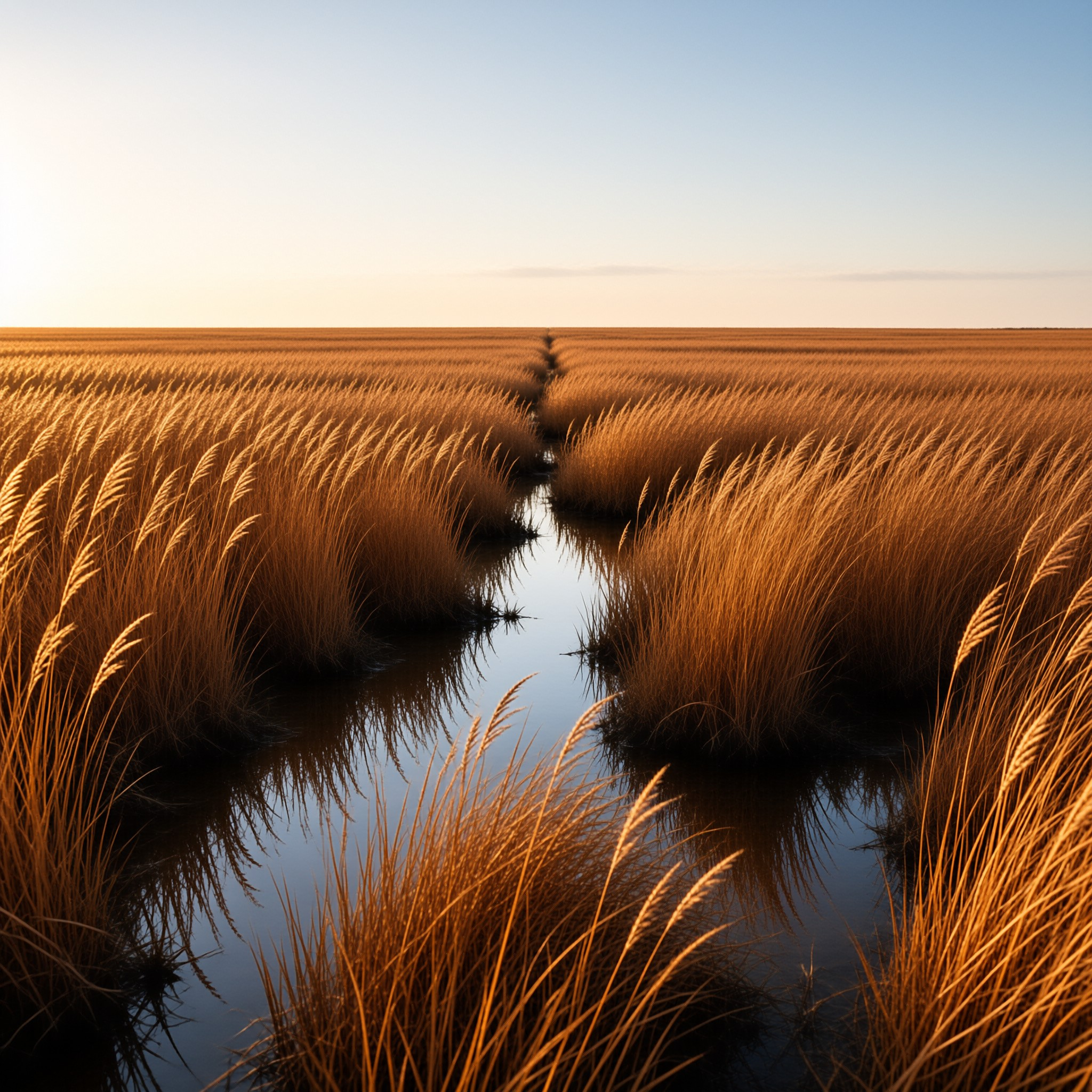 Golden Field with Water Channel