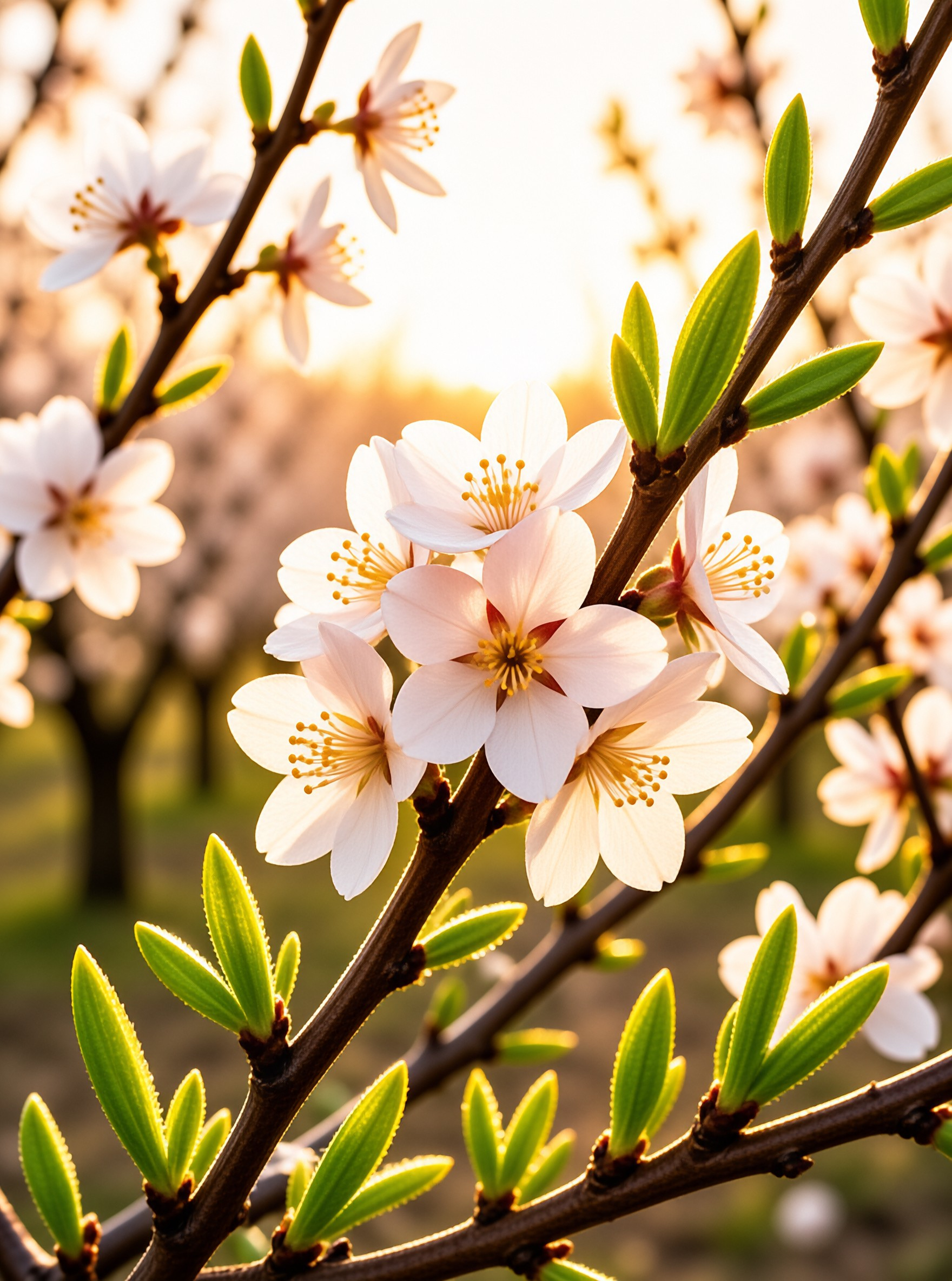 Spring Blossoms in Sunlight