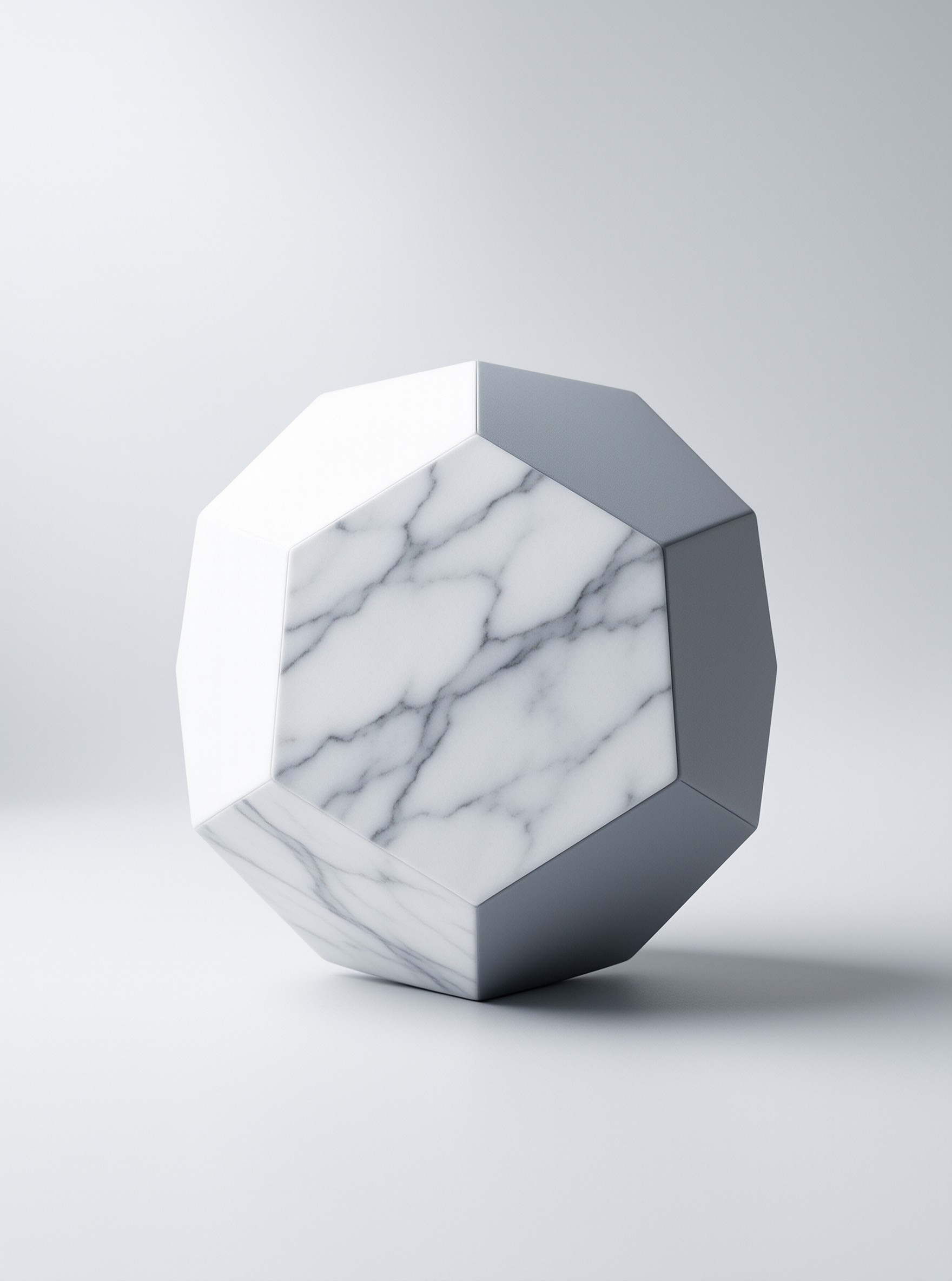 Marble Polyhedron — Minimalist Study