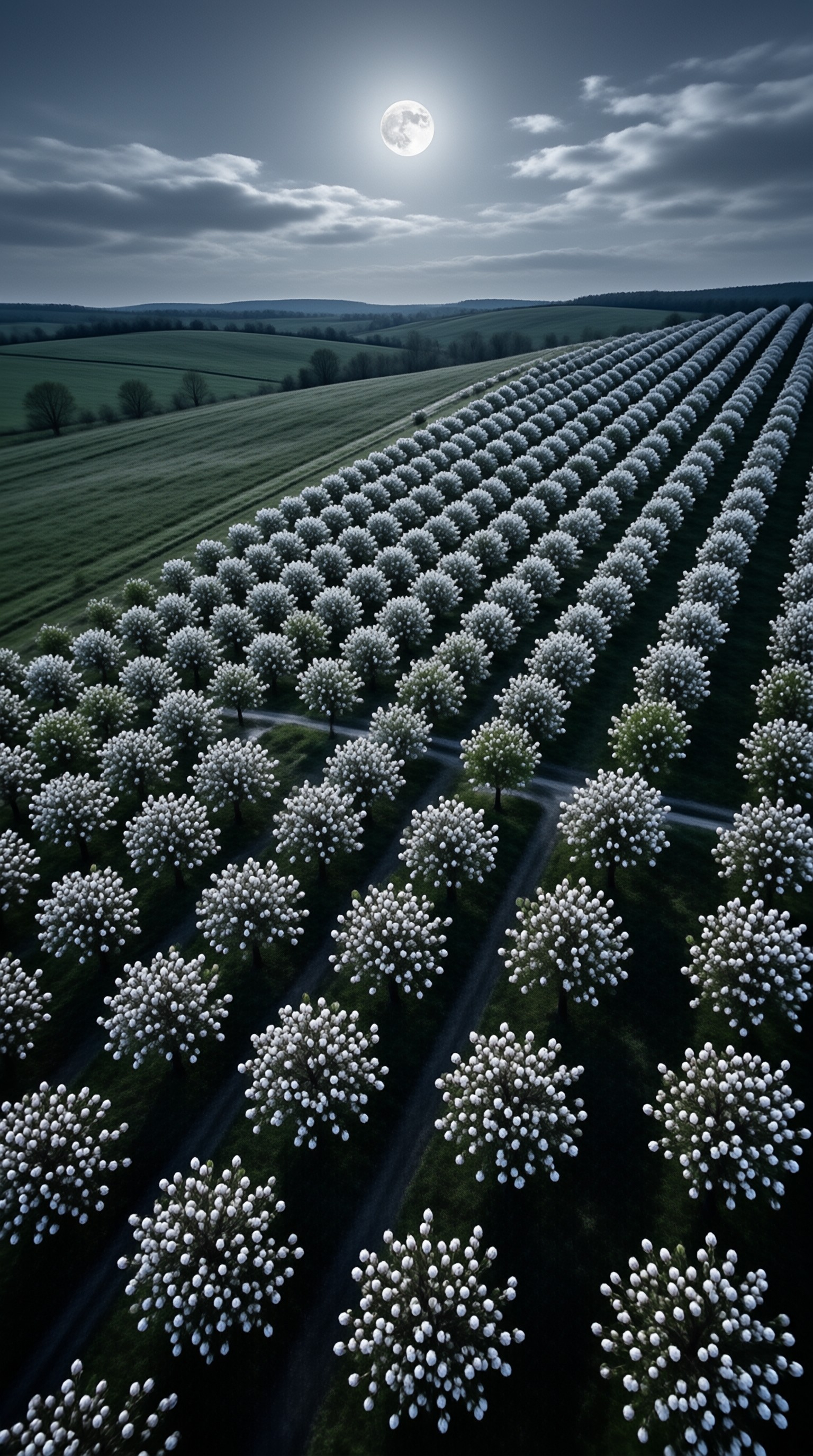 Moonlit Blossom Orchard