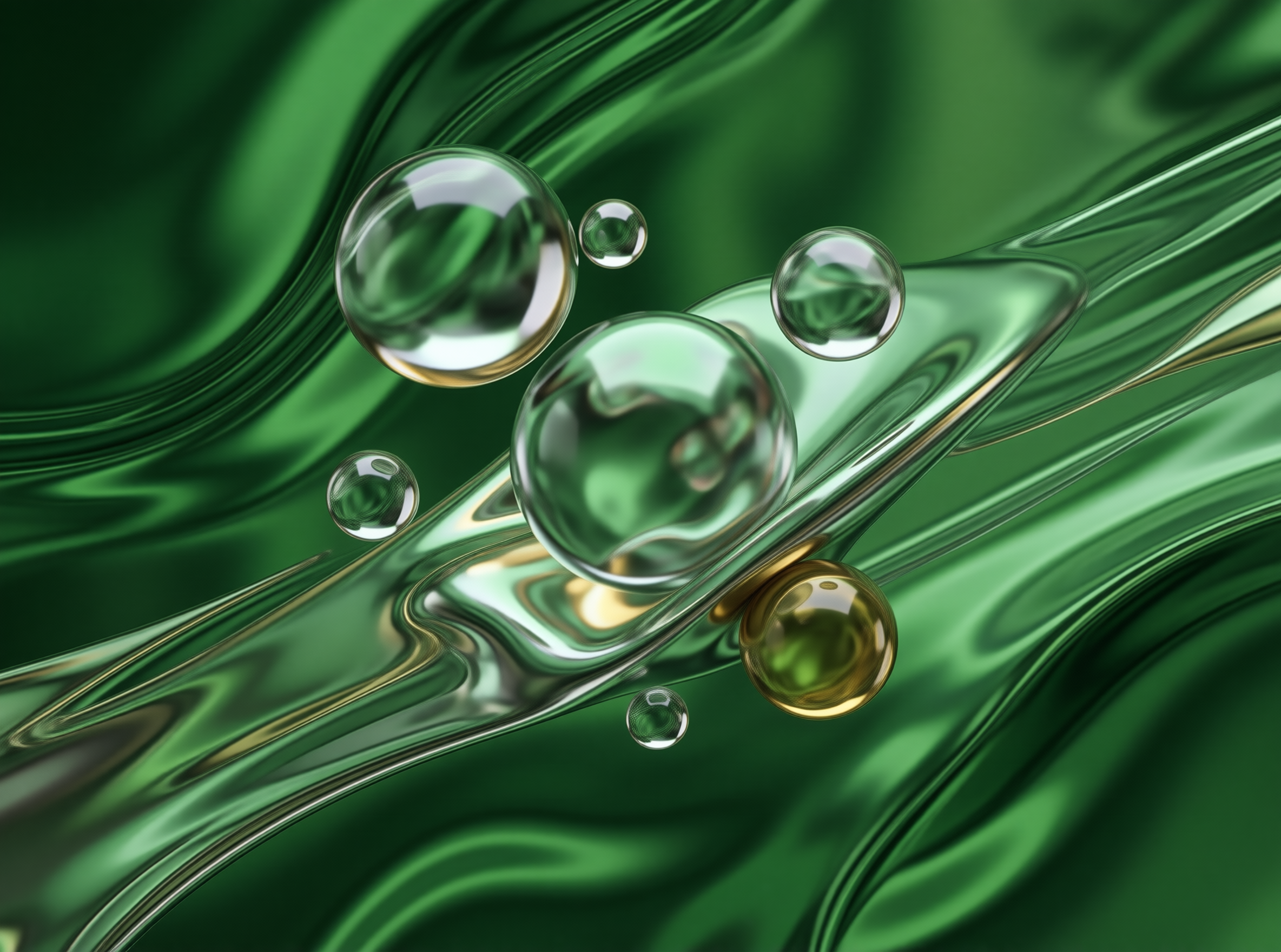 Green Liquid Waves and Bubbles