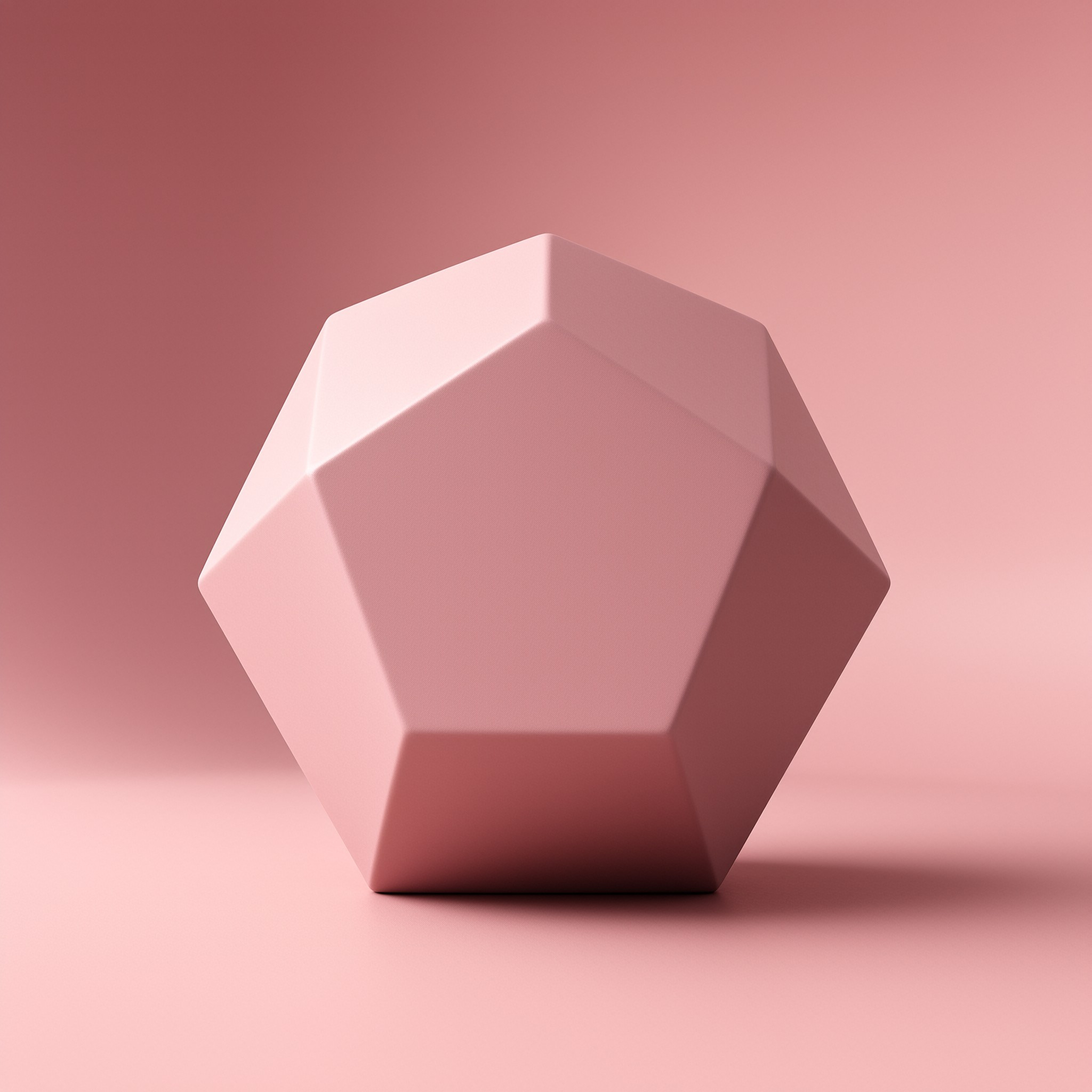 Pink Geometric Polyhedron
