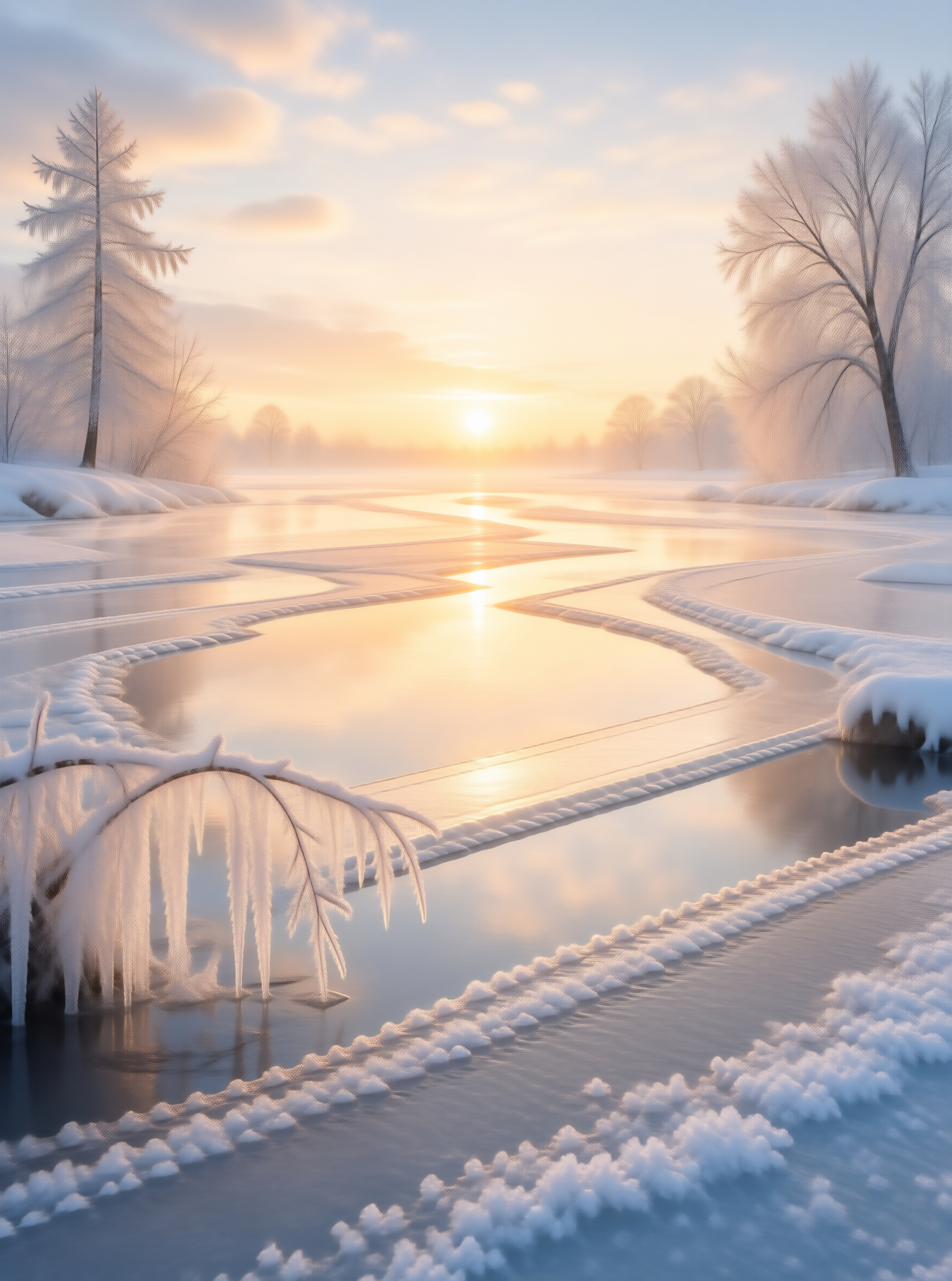 Frozen River Sunrise