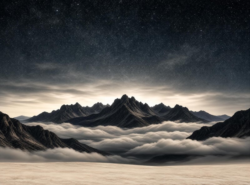 Mountain Landscape at Night