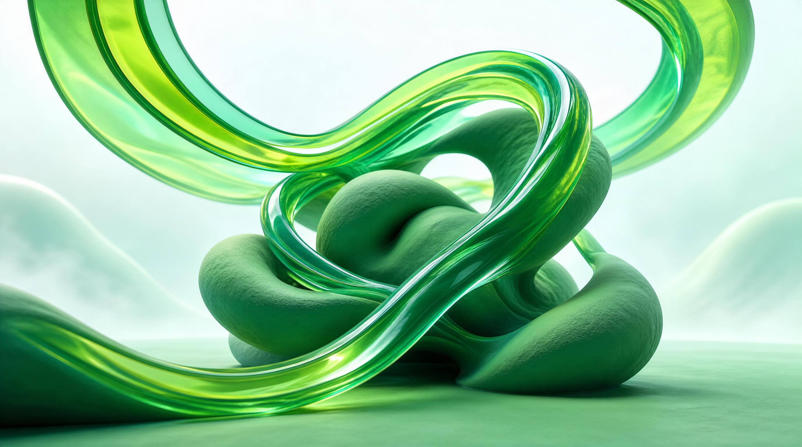 Abstract Green Shapes
