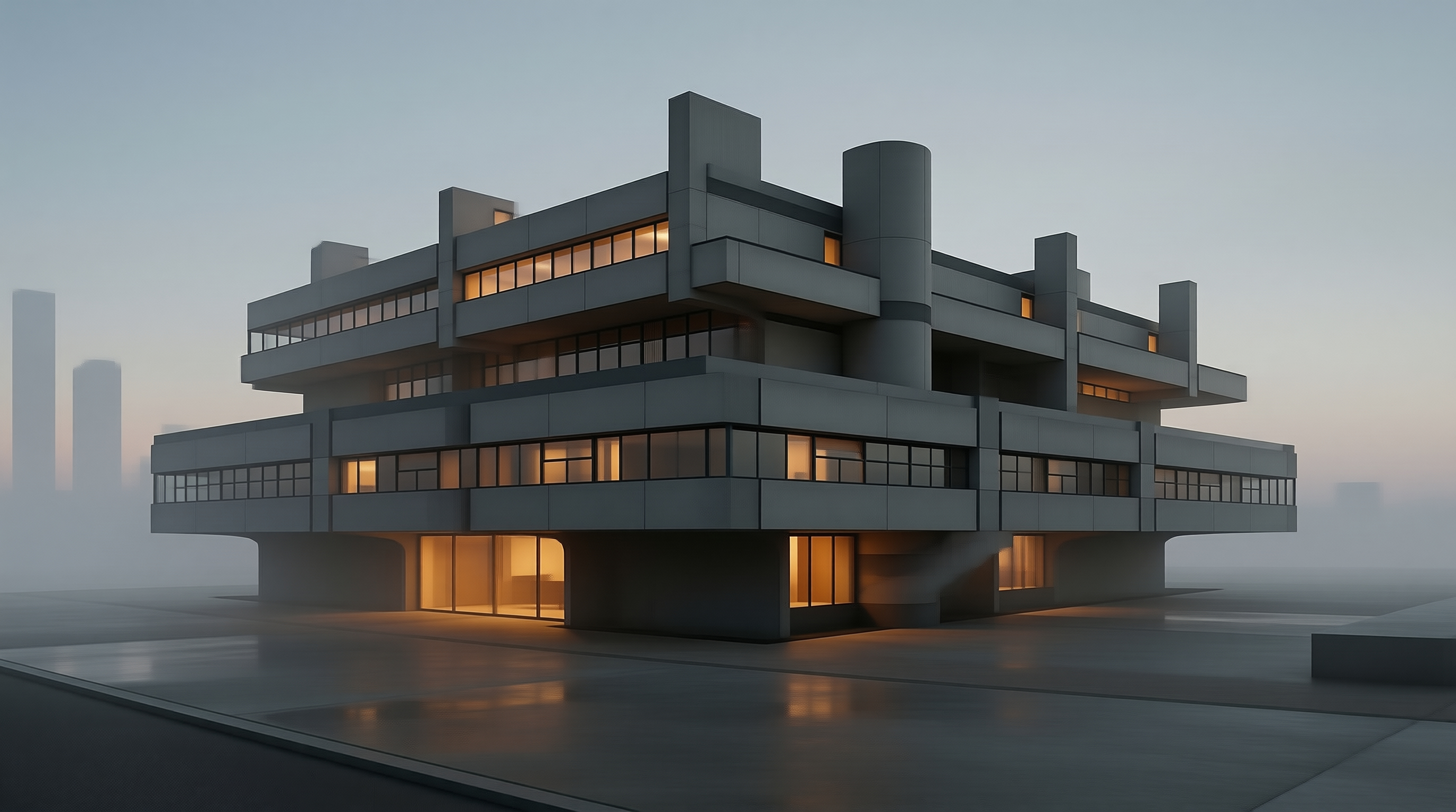 Modern Geometric Building