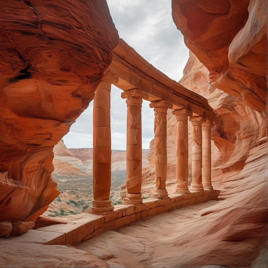 Surreal Temple in Canyon