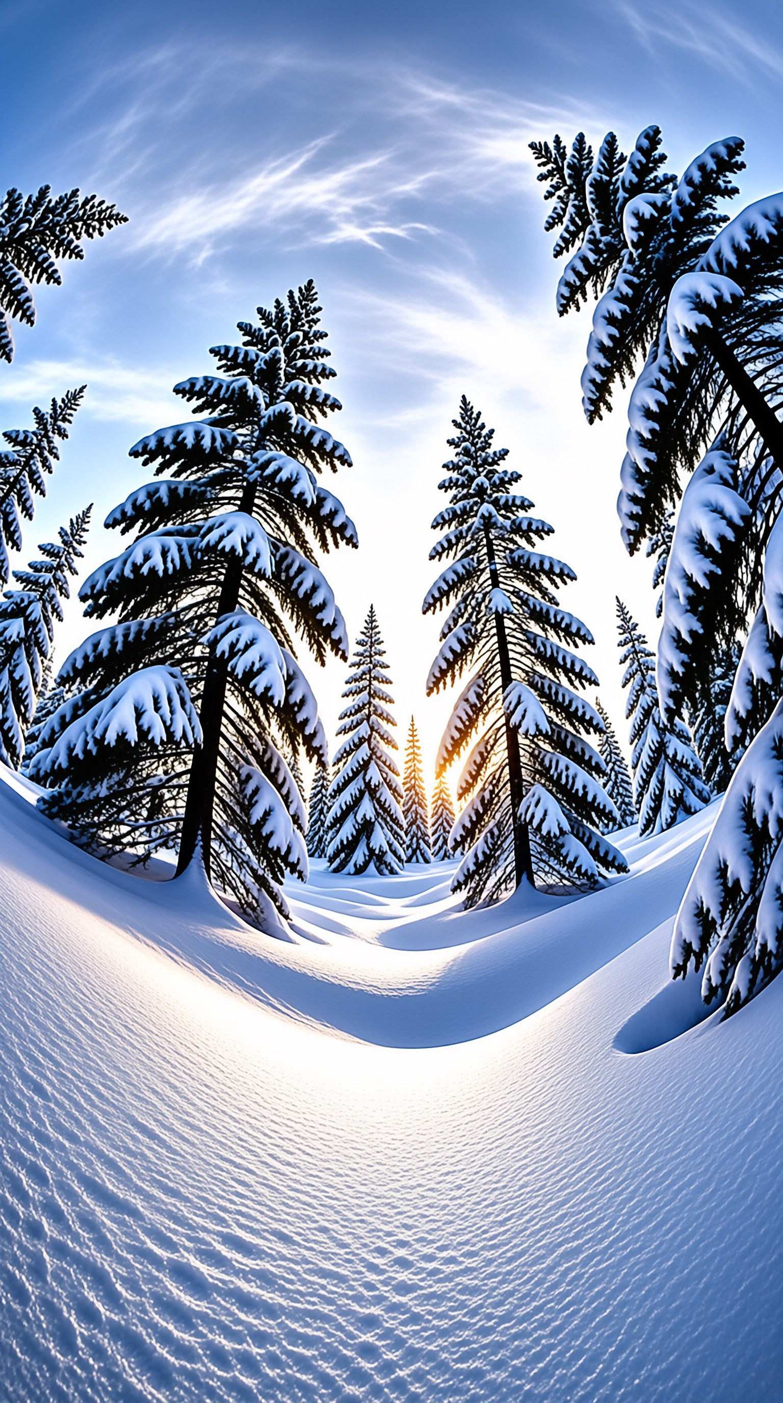 Snowy Winter Forest Sunrise