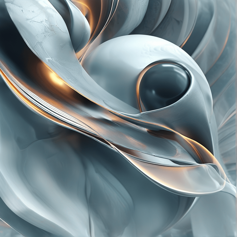 Abstract Metallic Fluid Sculpture