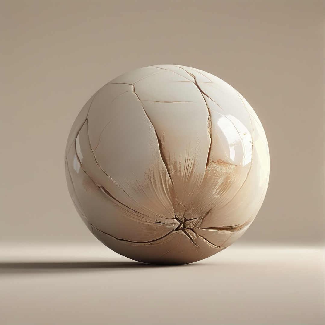 Cracked Beige Geode Sphere