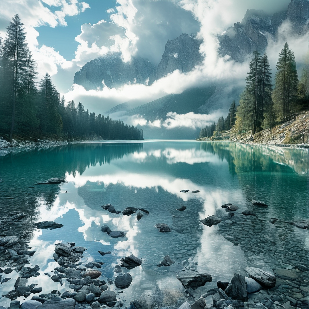 Serene Alpine Lake Reflection