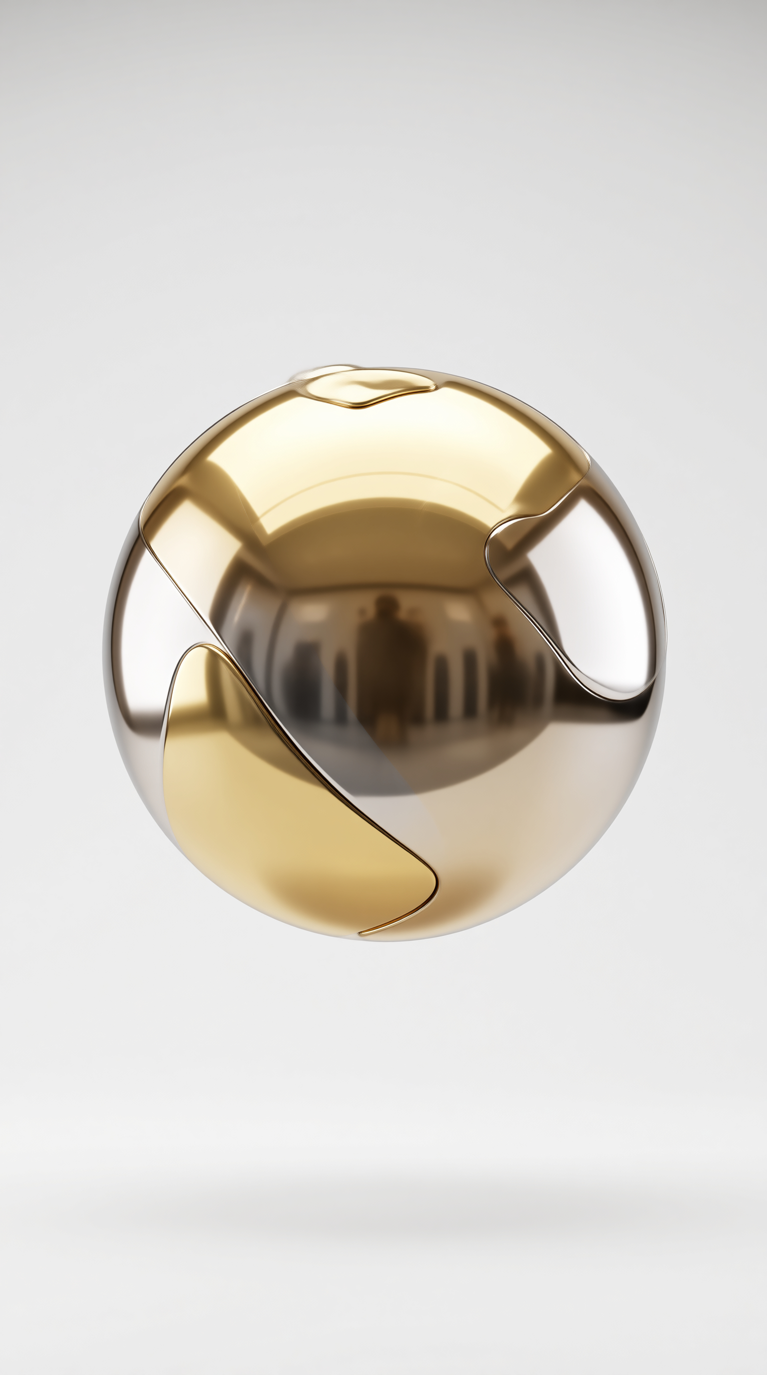 Metallic Sphere with Gold and Silver Sections