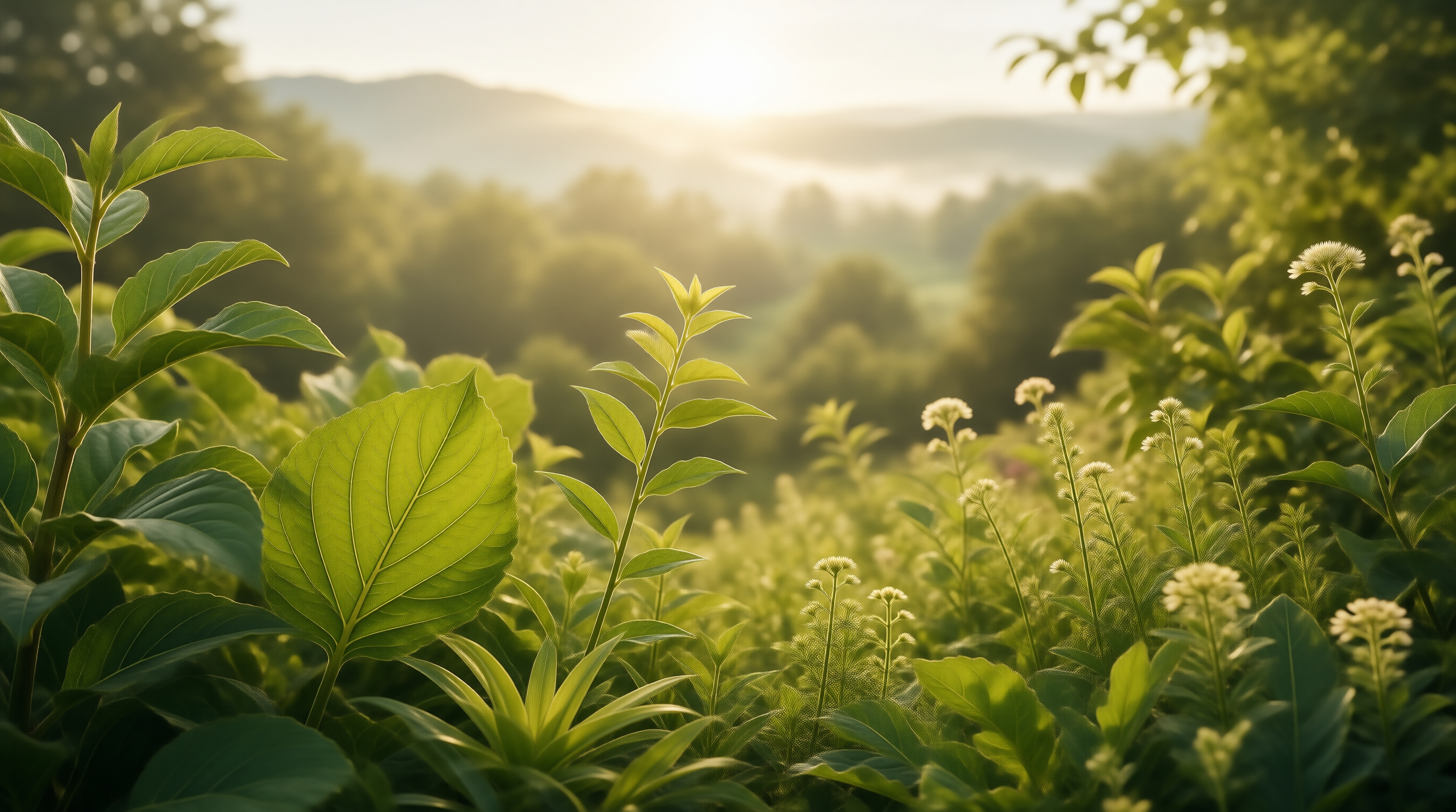 Sunlit Forest Morning Scene