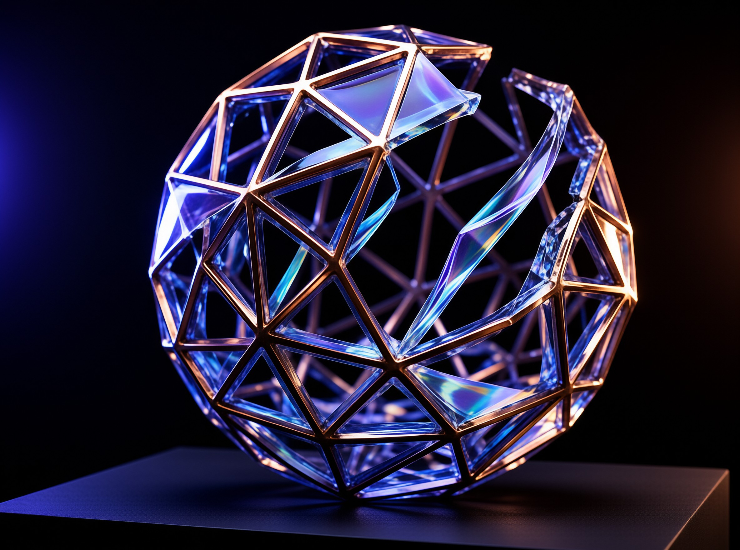 Geometric Glass Sculpture