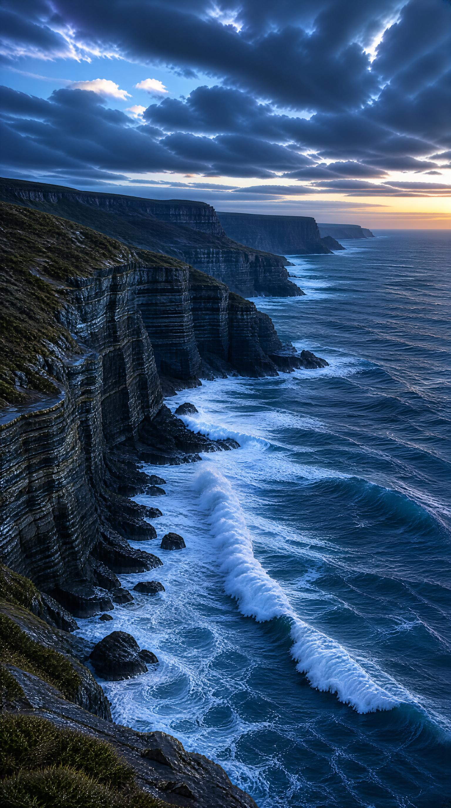 Coastal Cliffs at Dusk