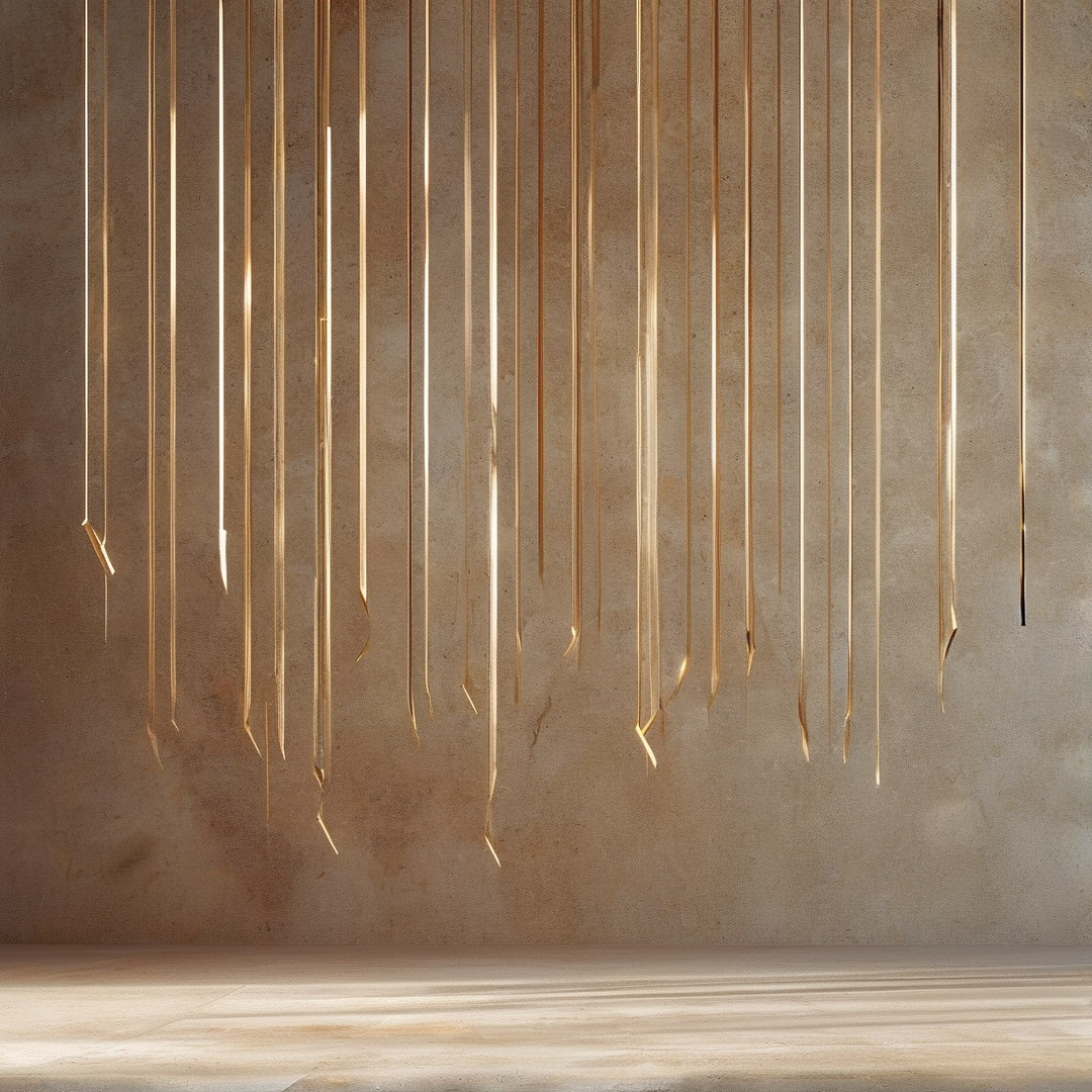 Golden Vertical Light Strips