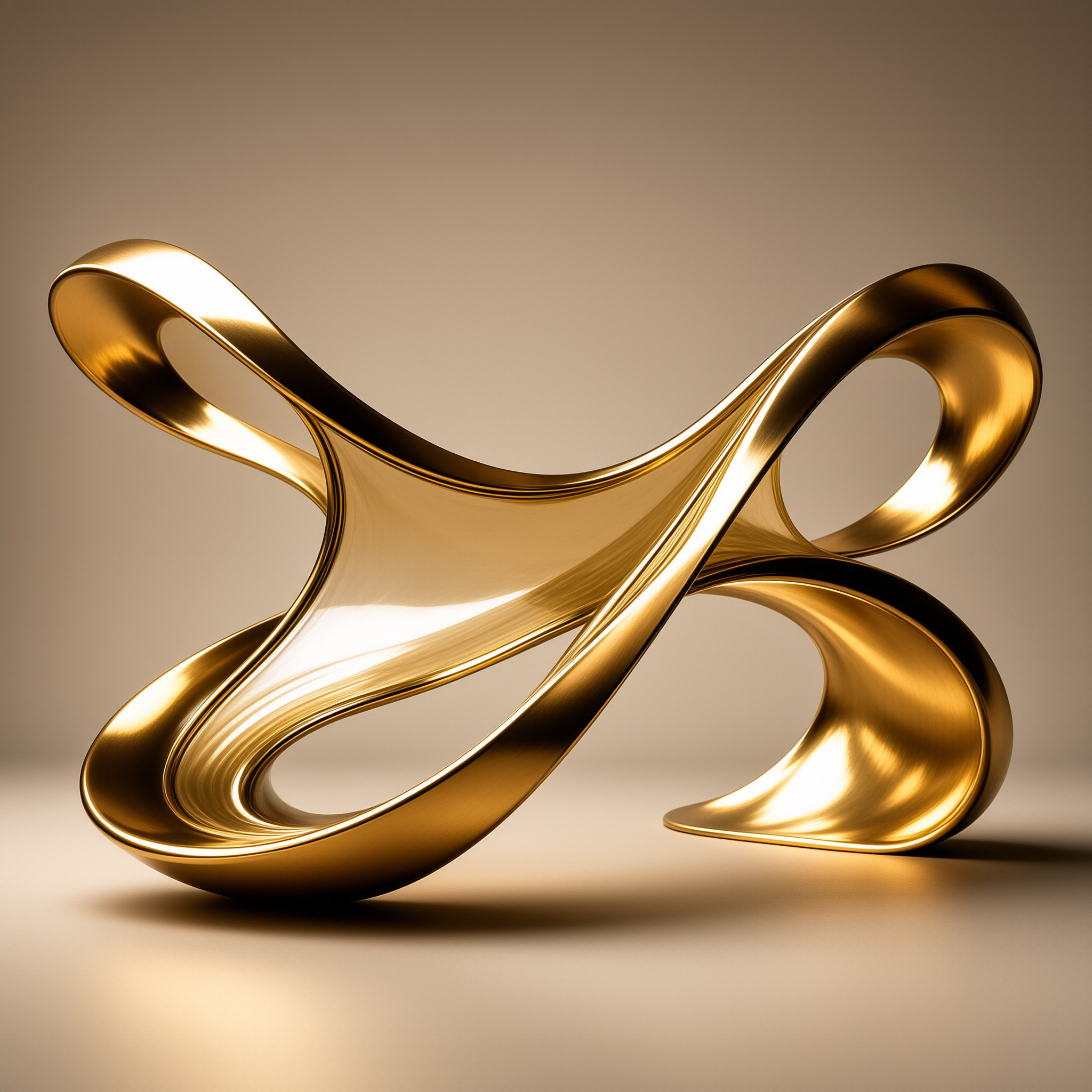 Golden Abstract Sculpture
