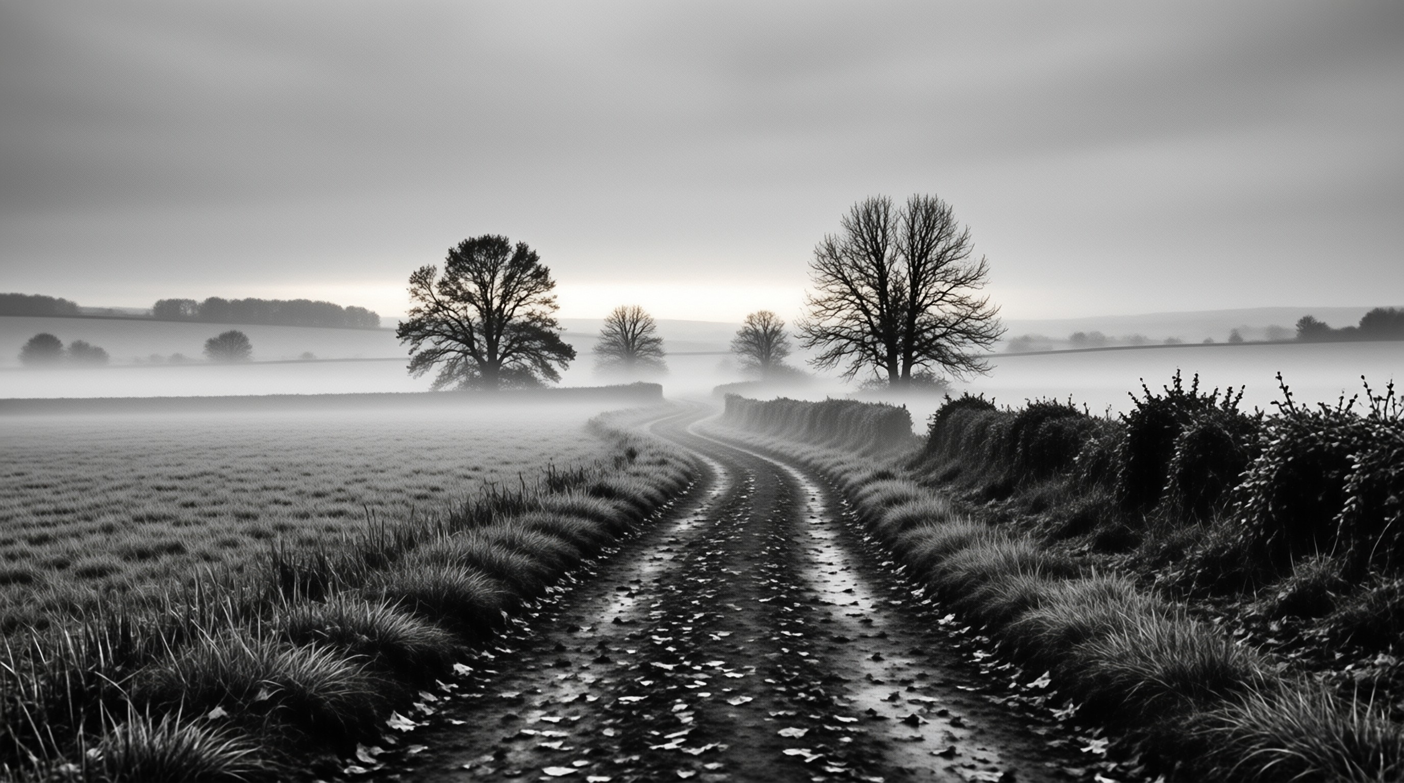Misty Country Road