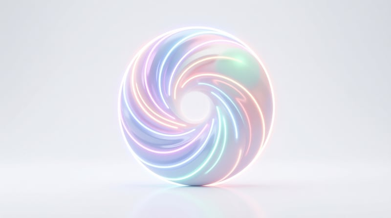 Abstract Neon Spiral Sphere