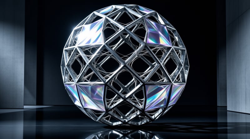 Iridescent Geometric Sphere
