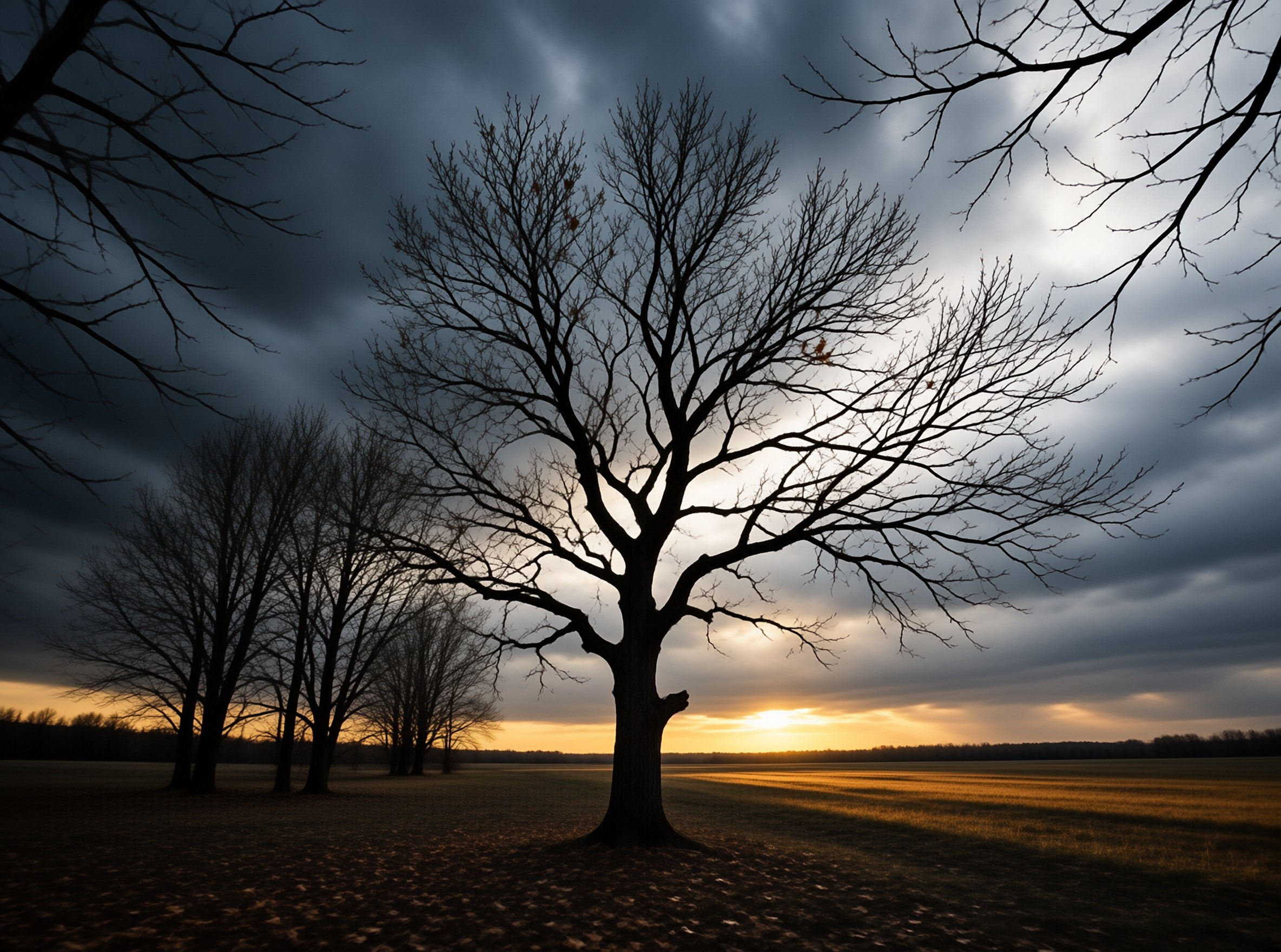 Solitary Tree at Sunset