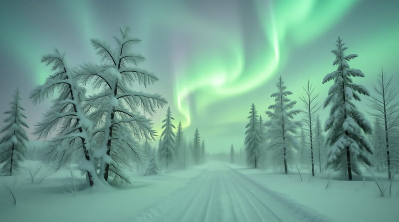 Snowy Forest Aurora