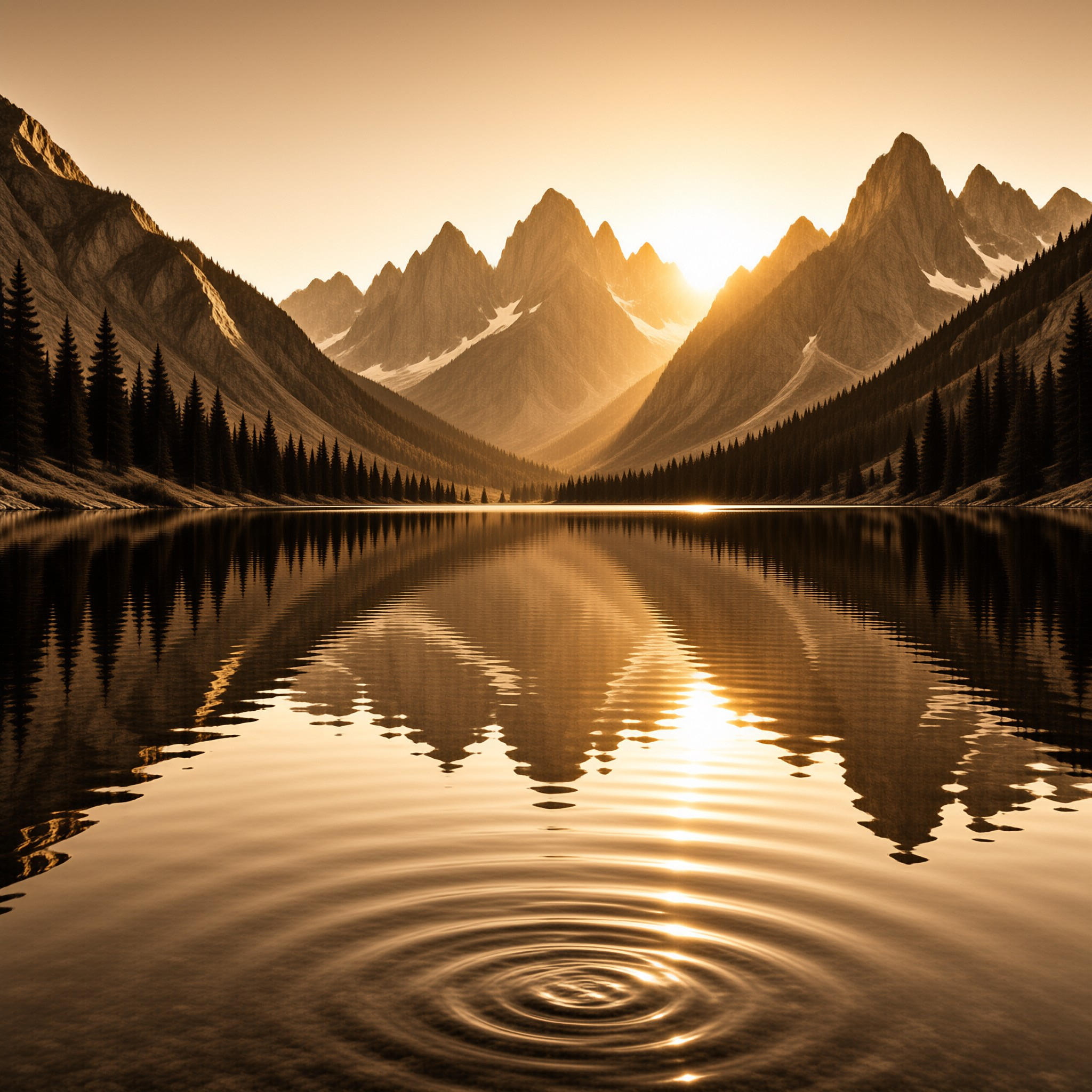 Alpine Lake at Golden Hour
