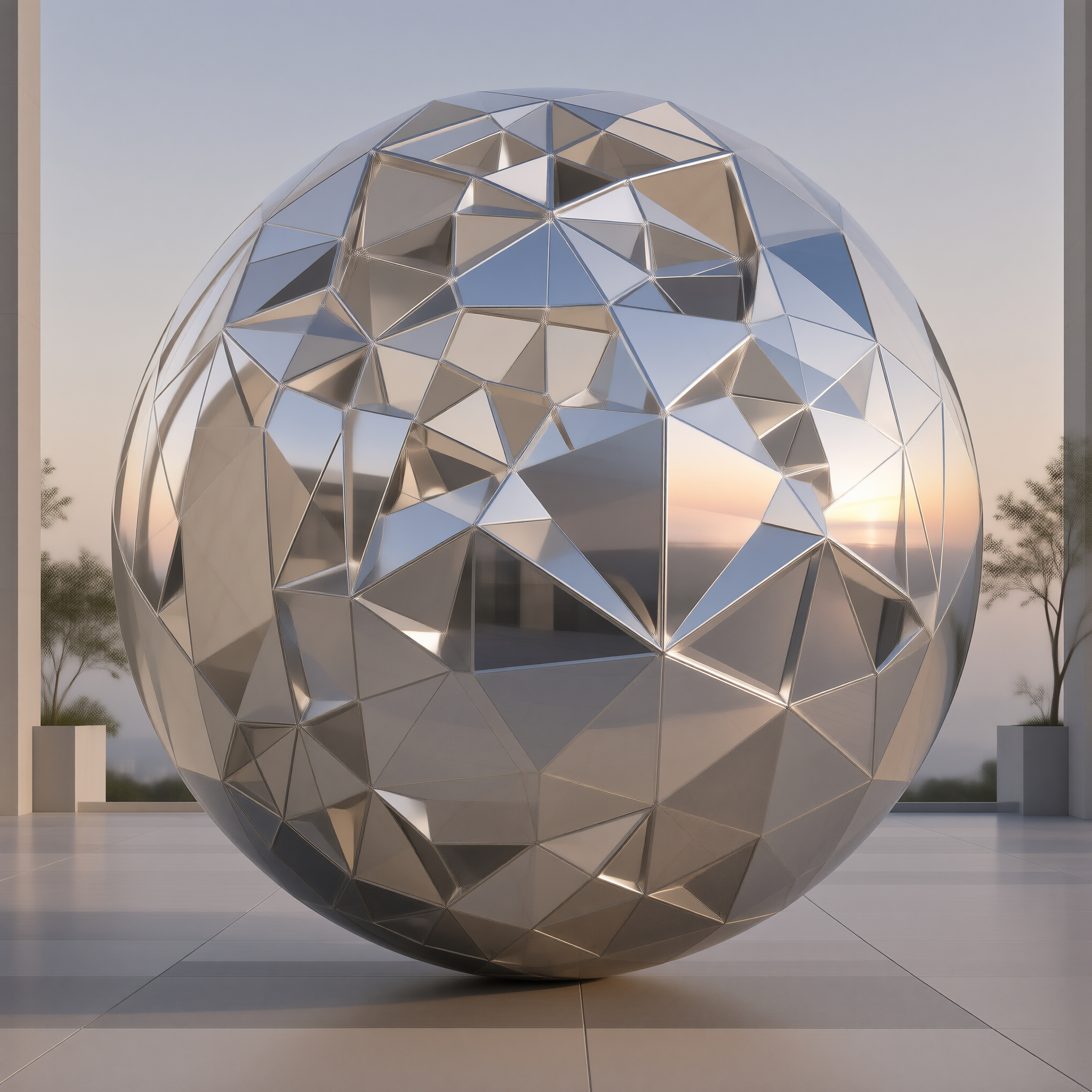 Metallic Geometric Sphere