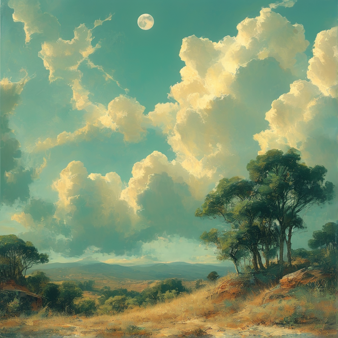 Moonlit Golden Landscape