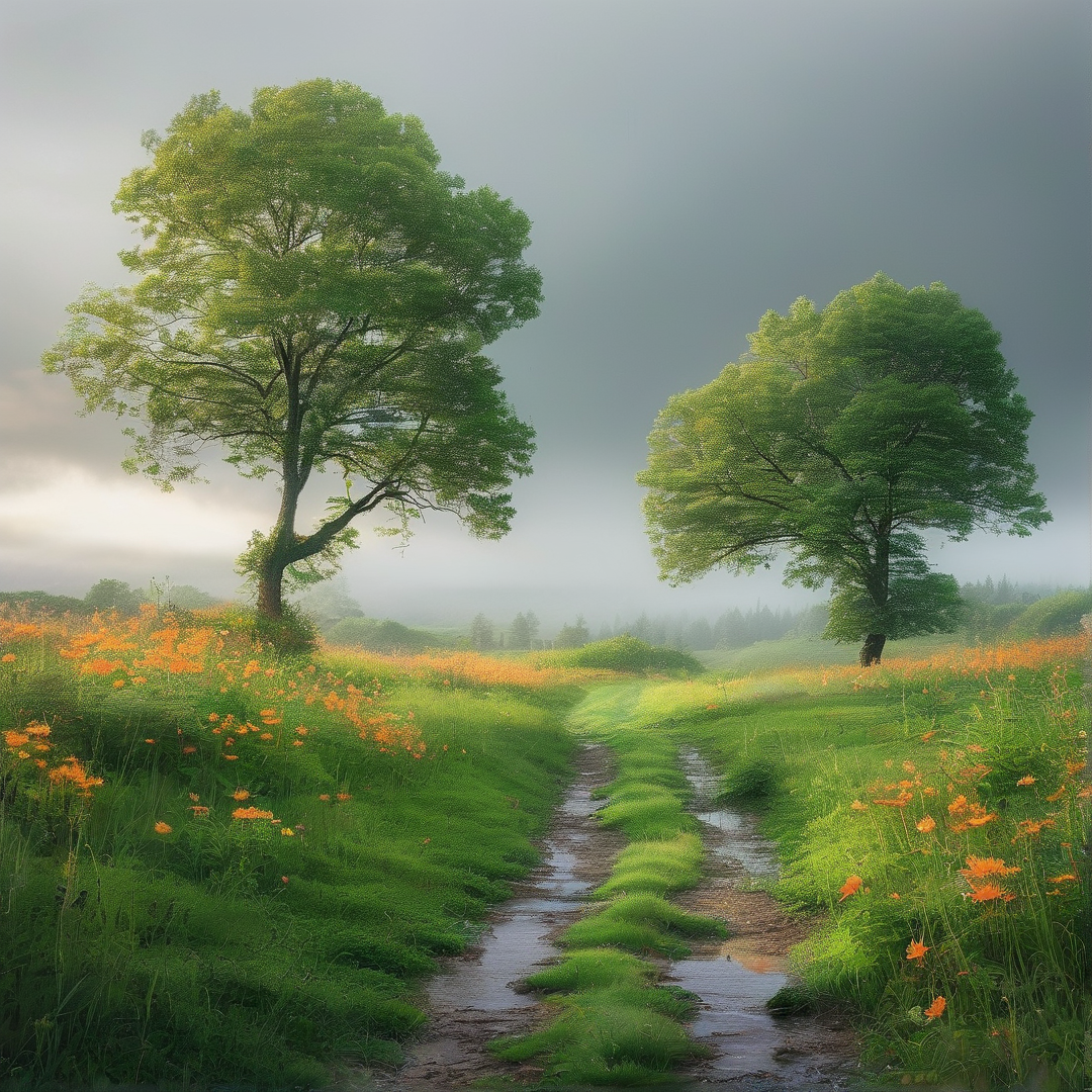 Misty Landscape Path