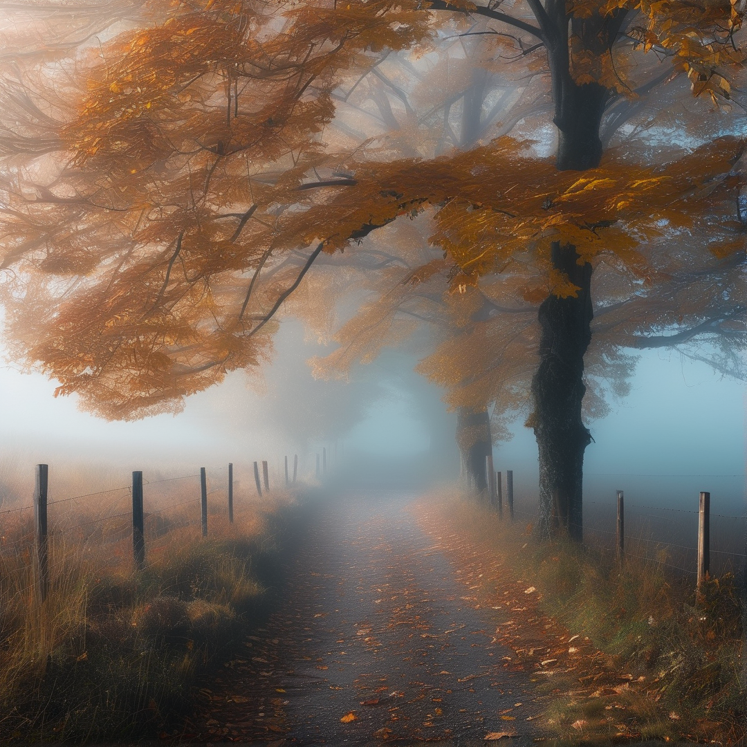 Misty Autumn Path