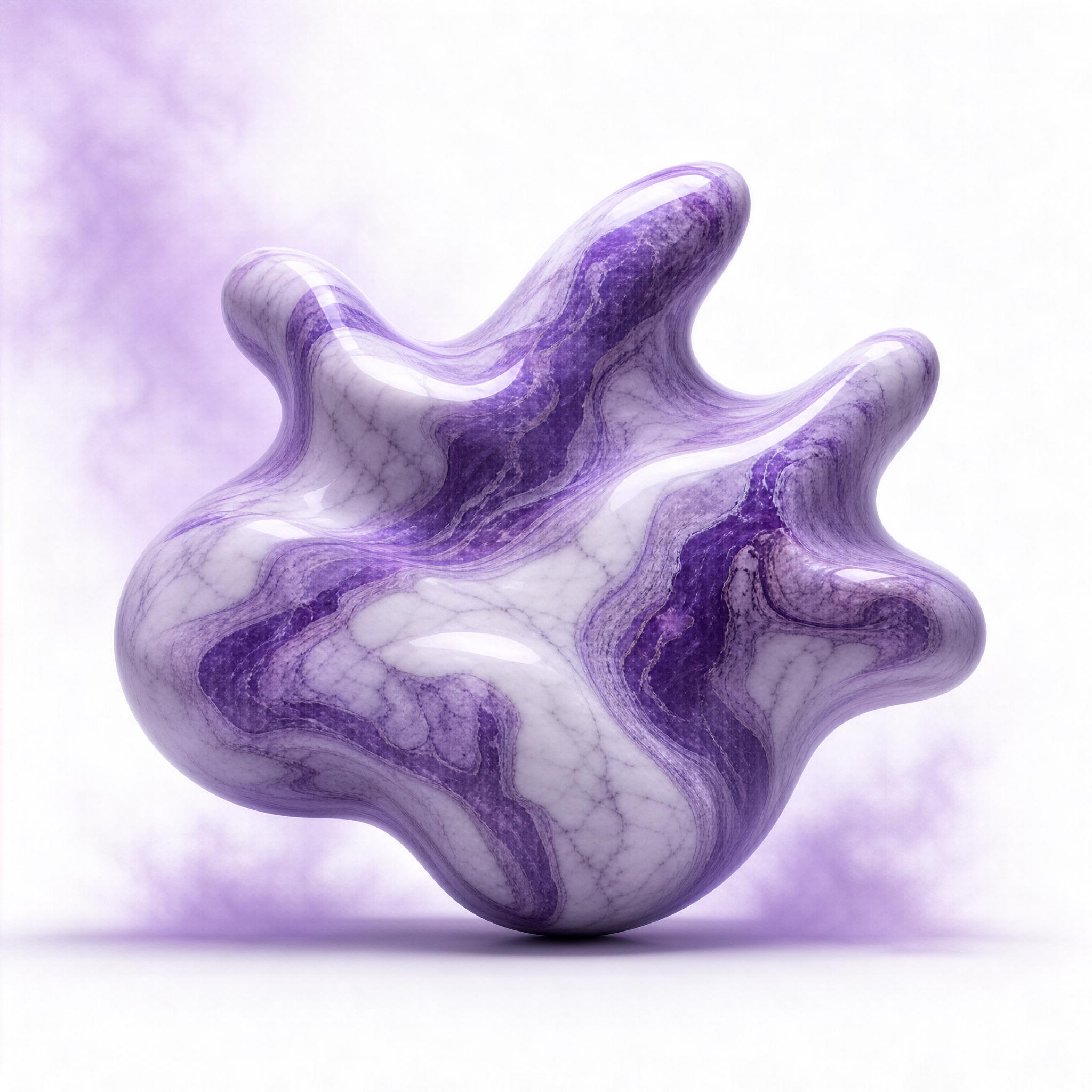 Purple Marble Abstract Shape