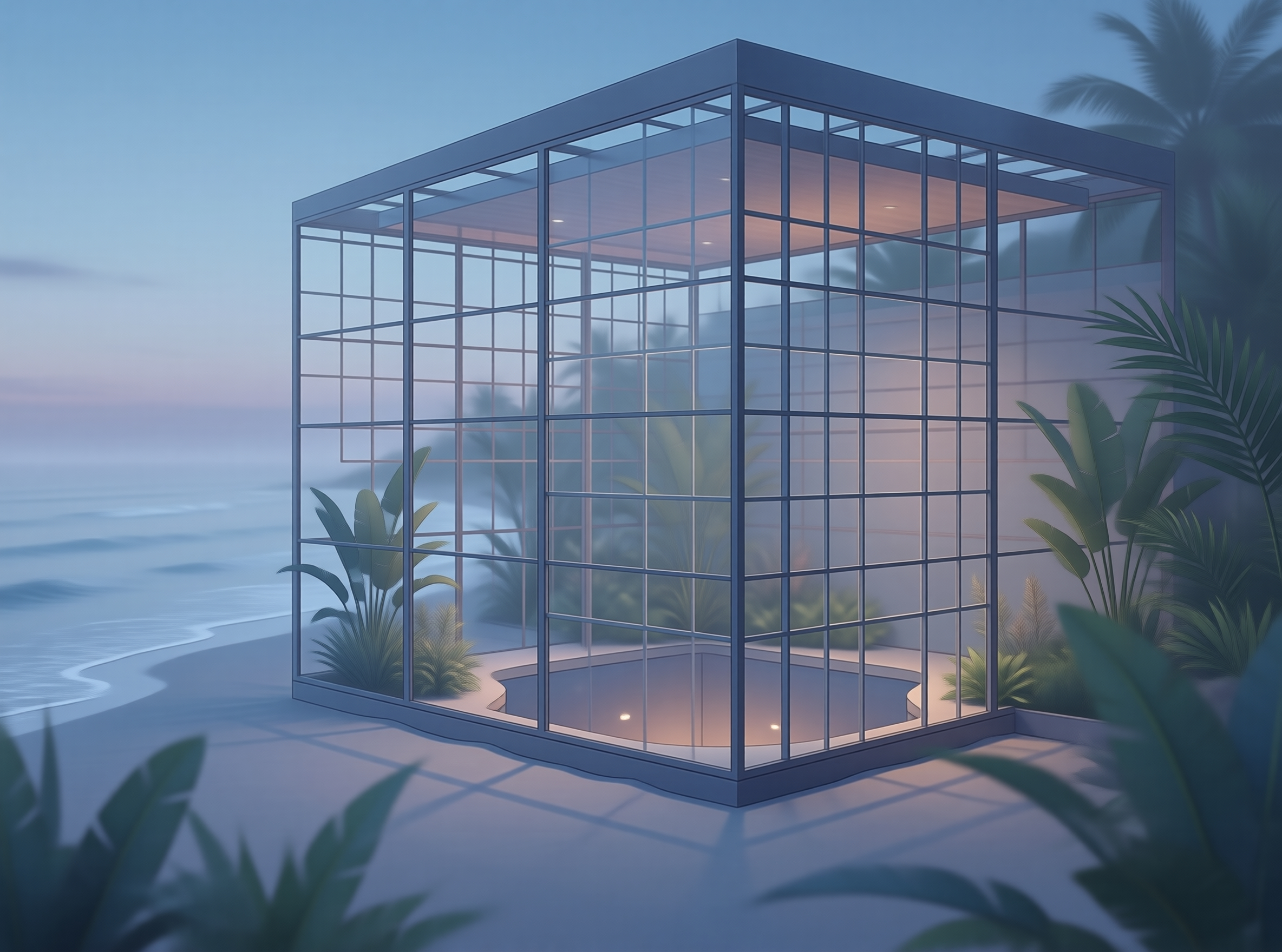 Modern Glass Beach Pavilion