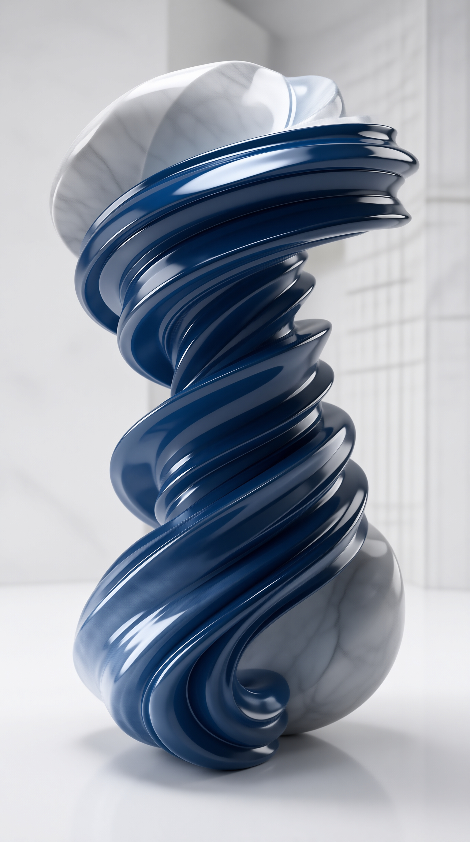 Cobalt Twist — Sculptural Form Study