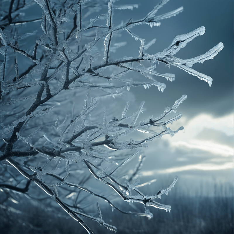 Frosty Branches in Winter