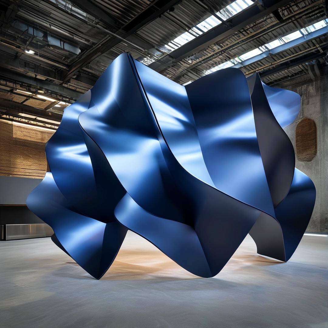 Blue Abstract Sculpture