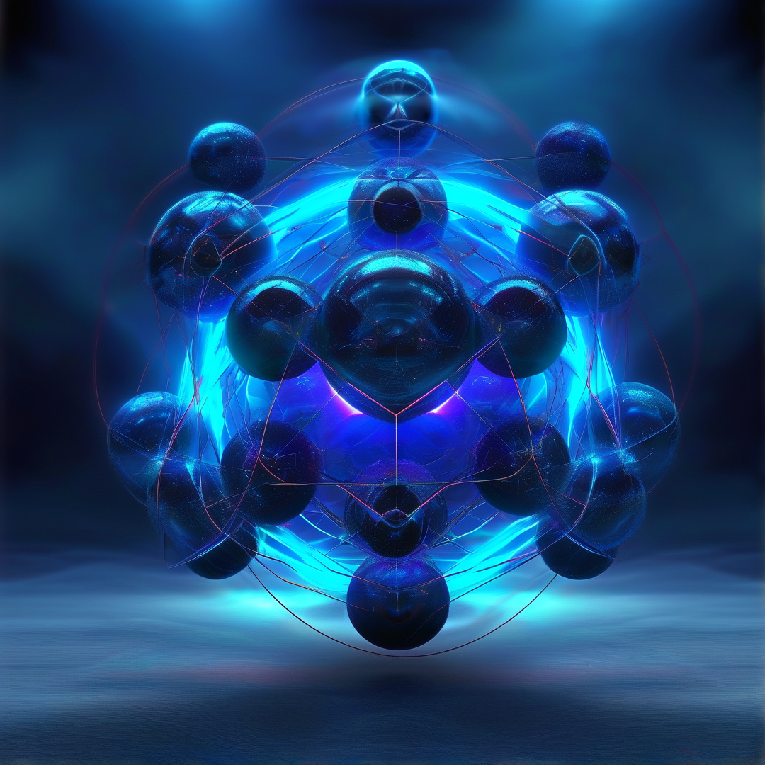Glowing Molecular Structure