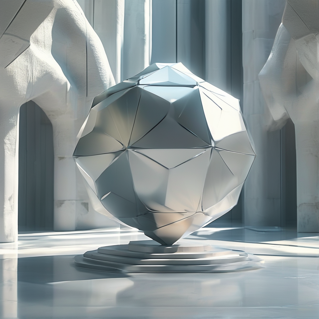 Geometric Sphere on Pedestal