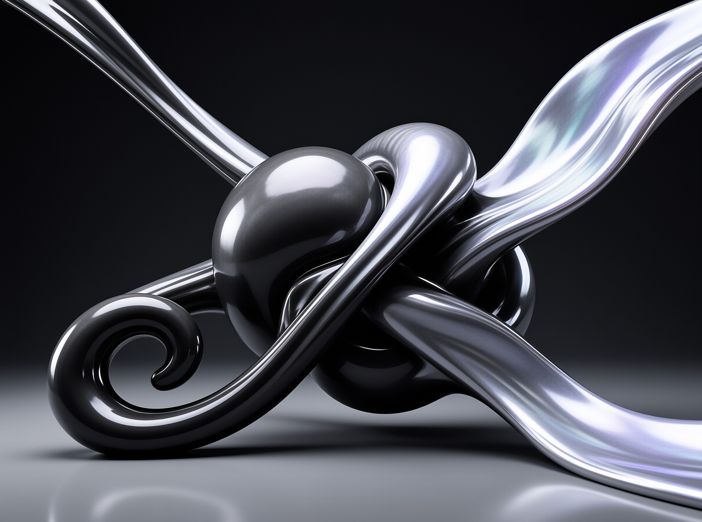 Abstract Silver Metal Knot