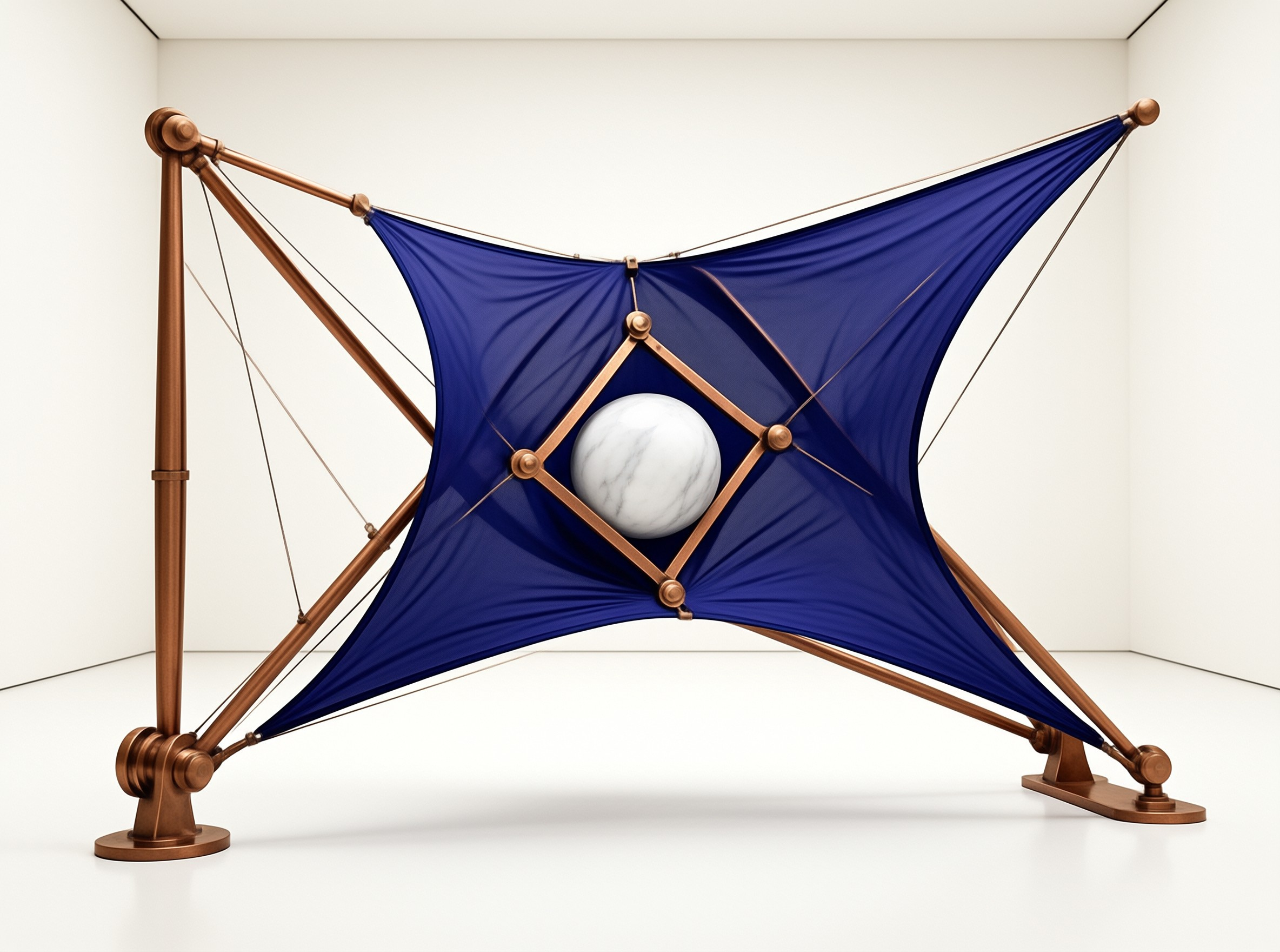 Sculpture with Blue Fabric