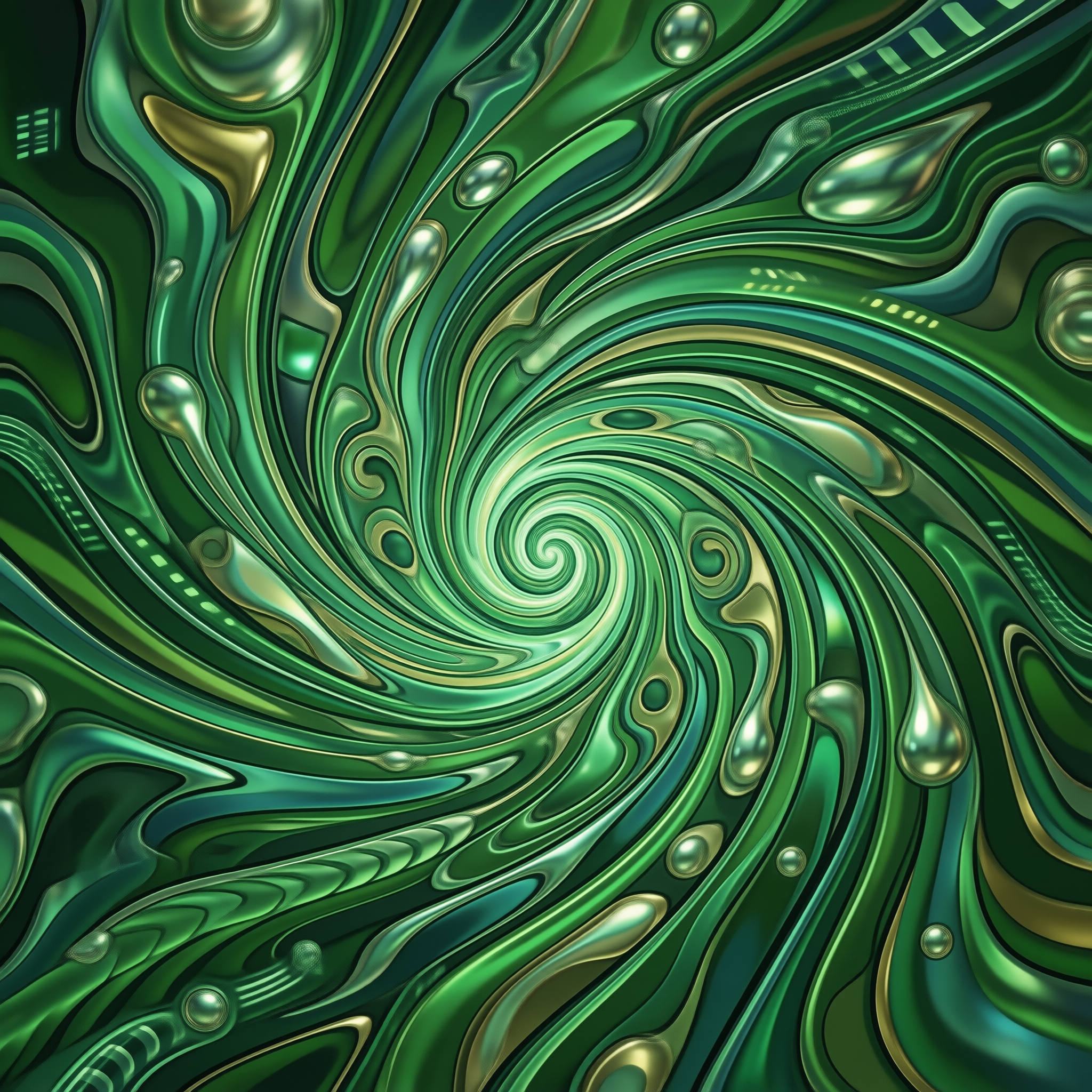 Abstract Green Swirl