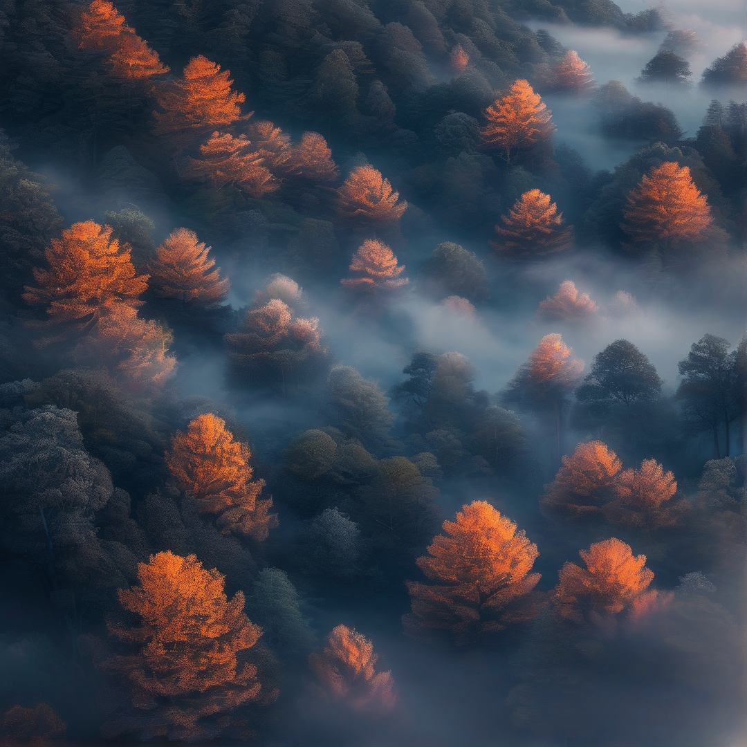 Autumn Forest in the Mist
