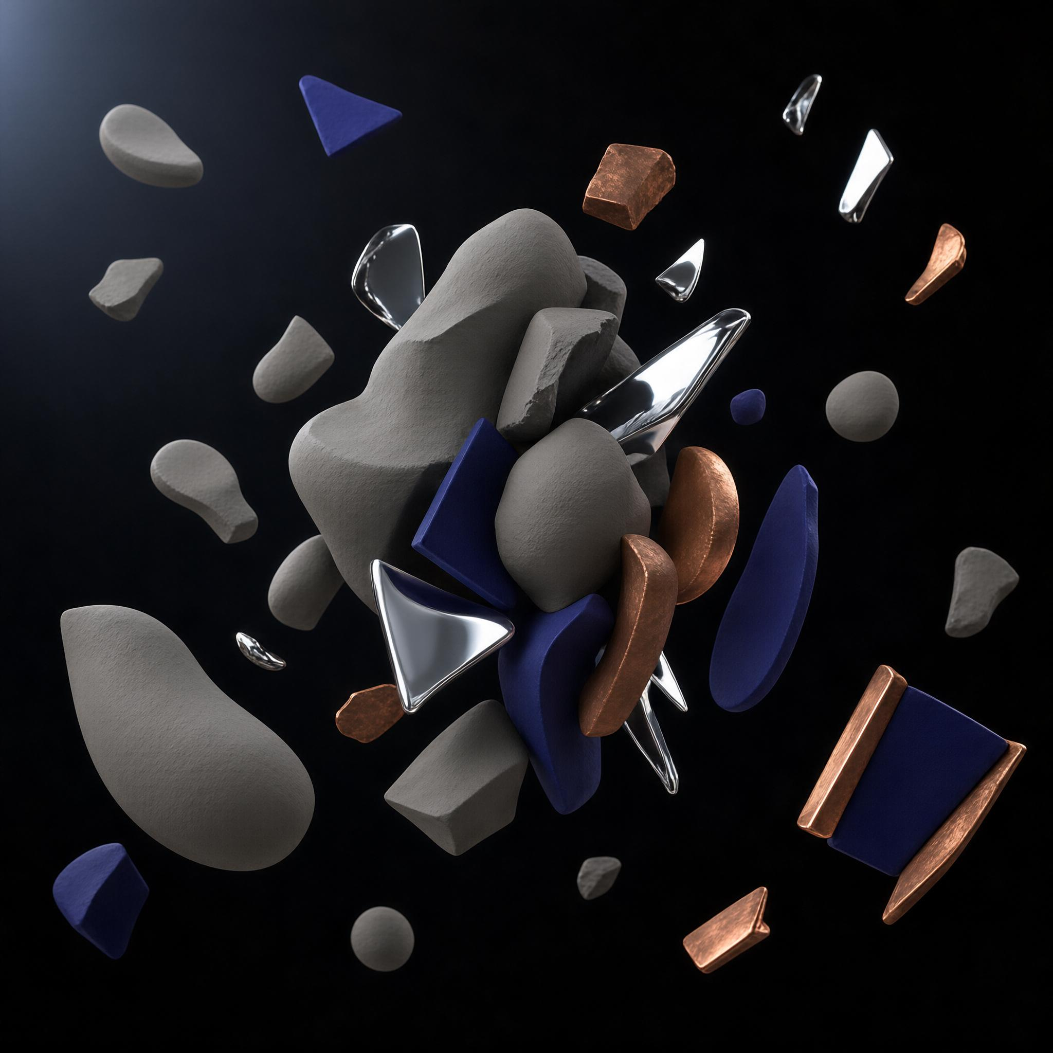 Abstract 3D Shapes Composition