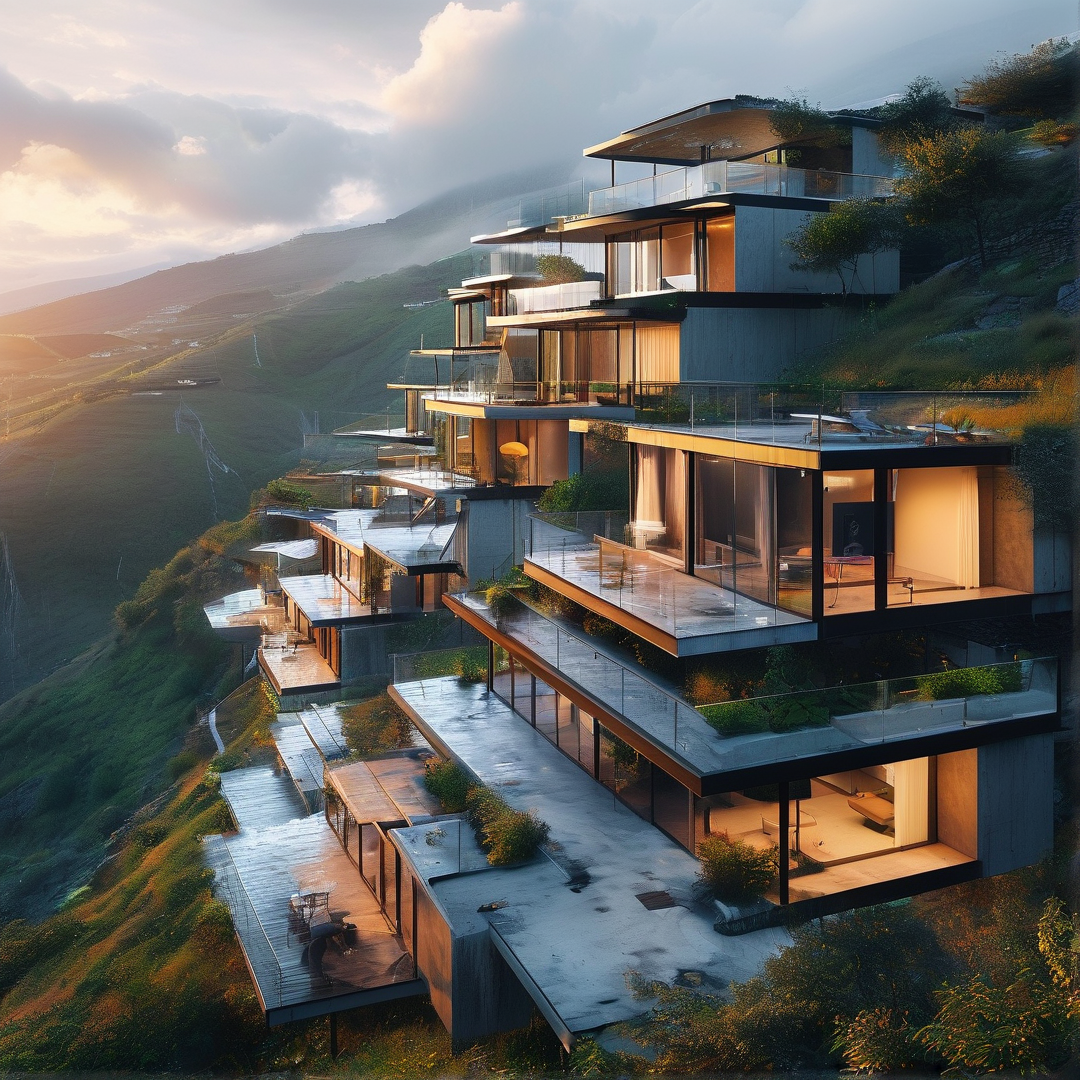 Cantilevered Hillside Modern Homes
