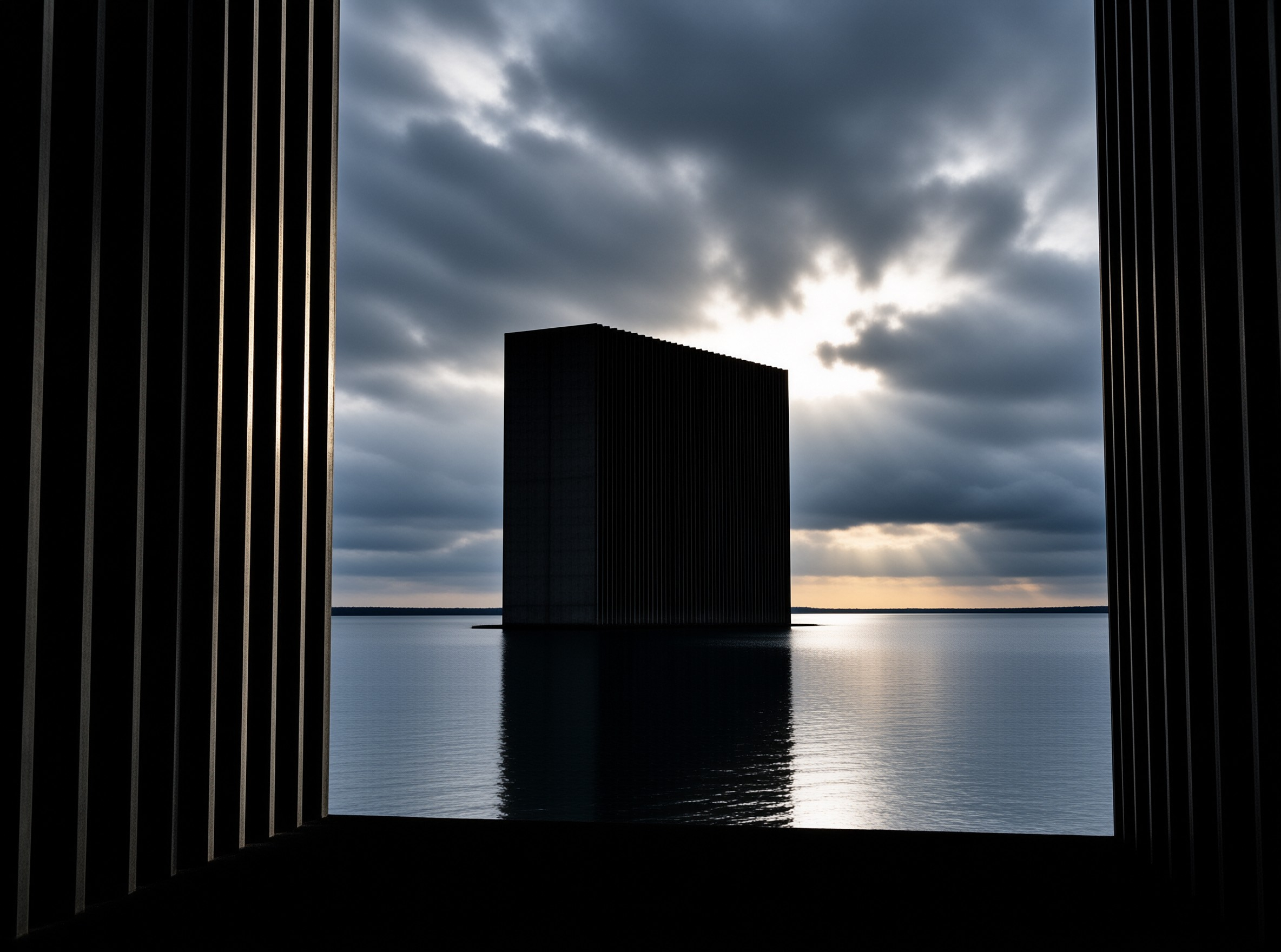 View of Island Cube at Dusk