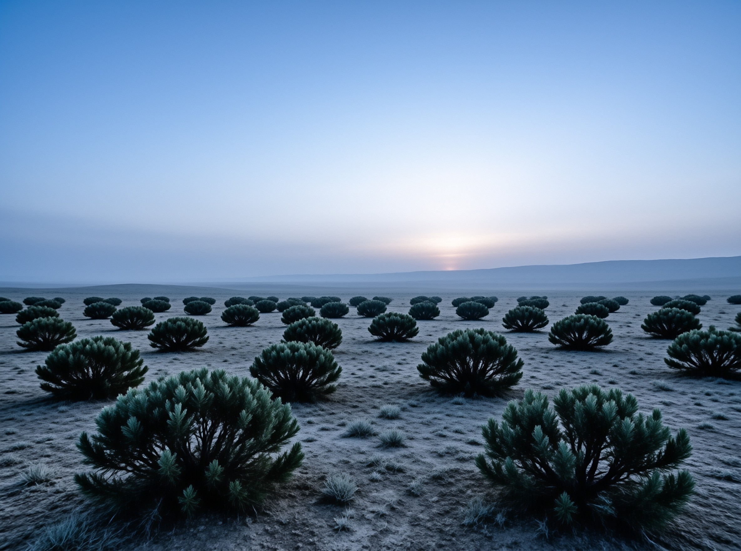 Desert Bushes at Twilight