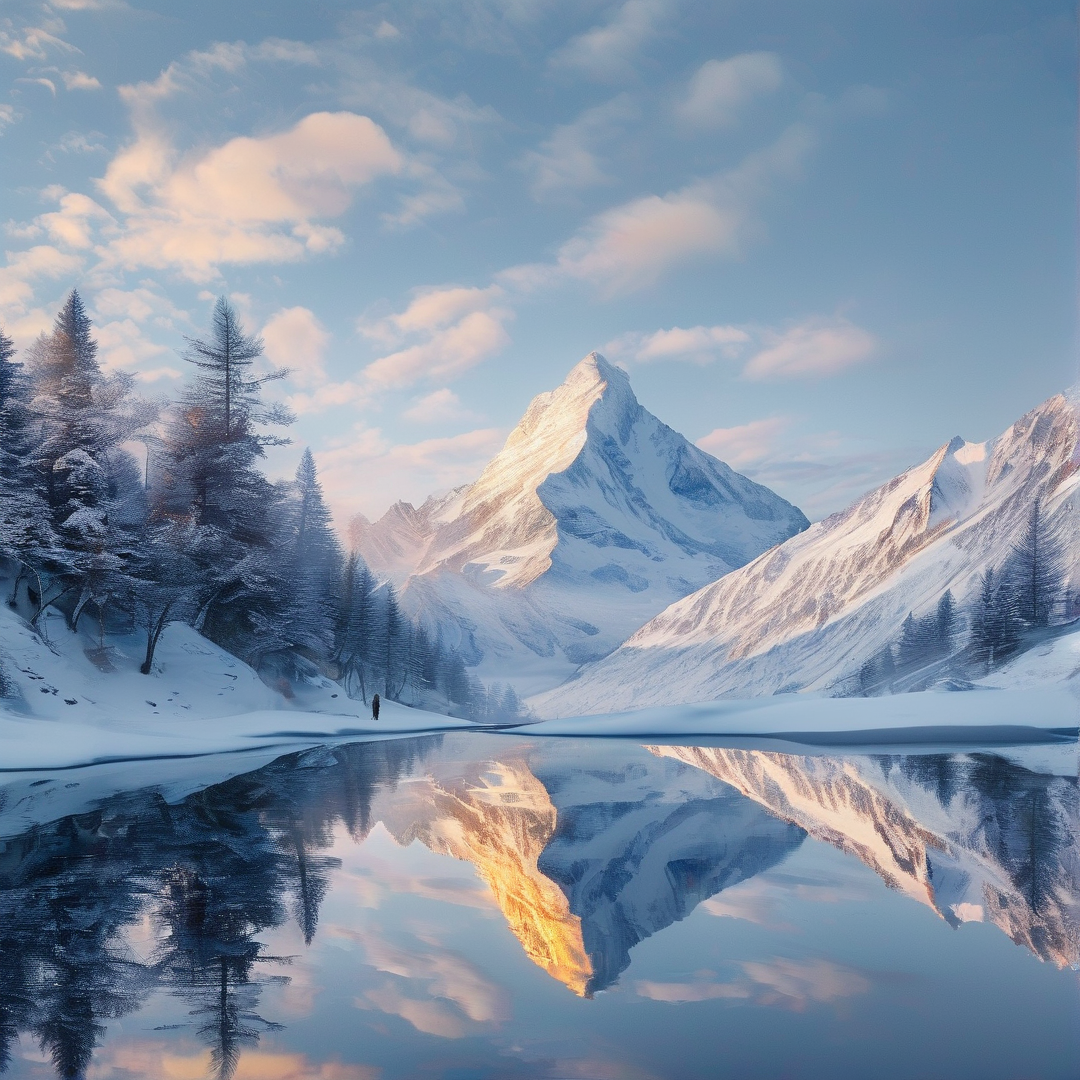 Winter Mountain Reflection