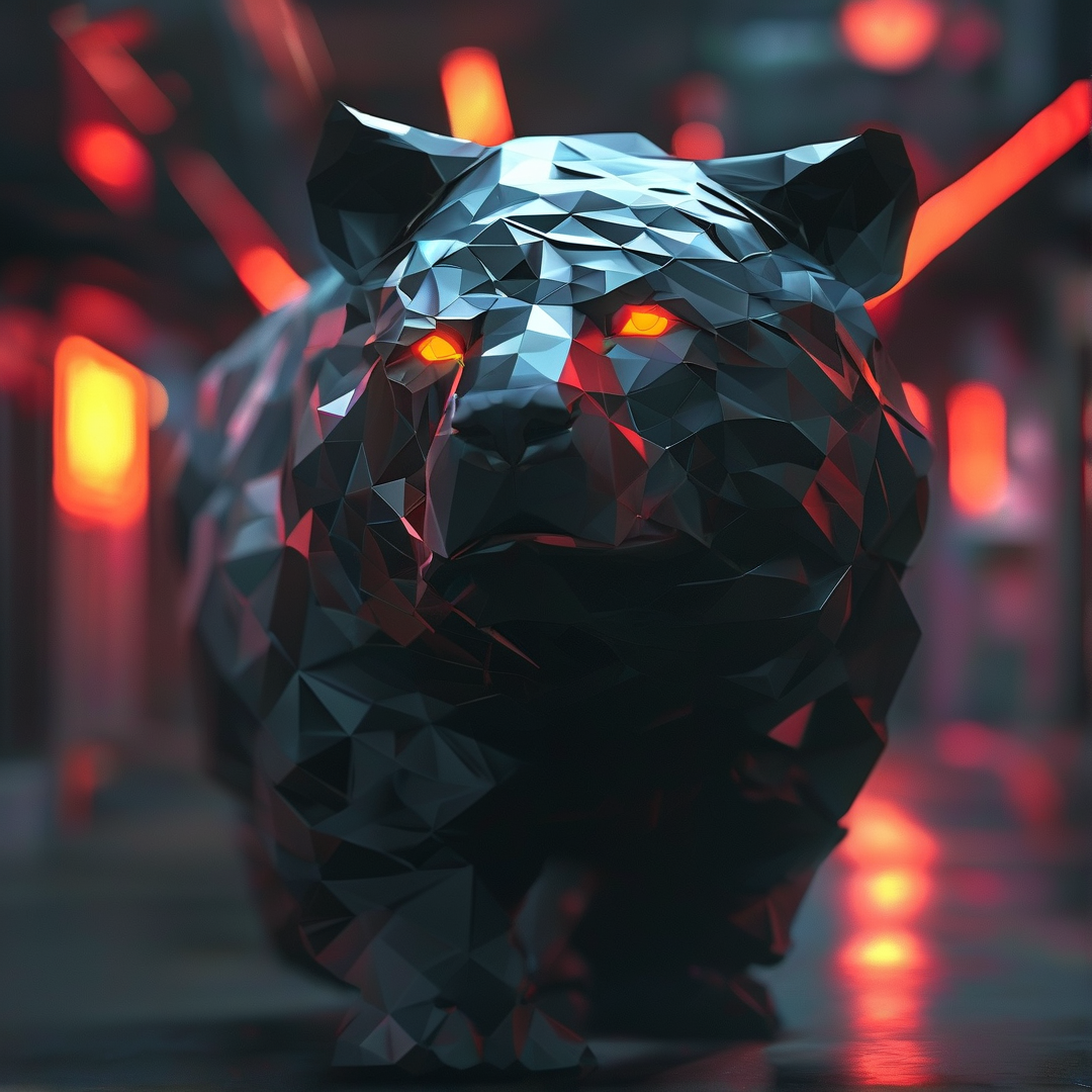Cyberpunk Low-Poly Tiger