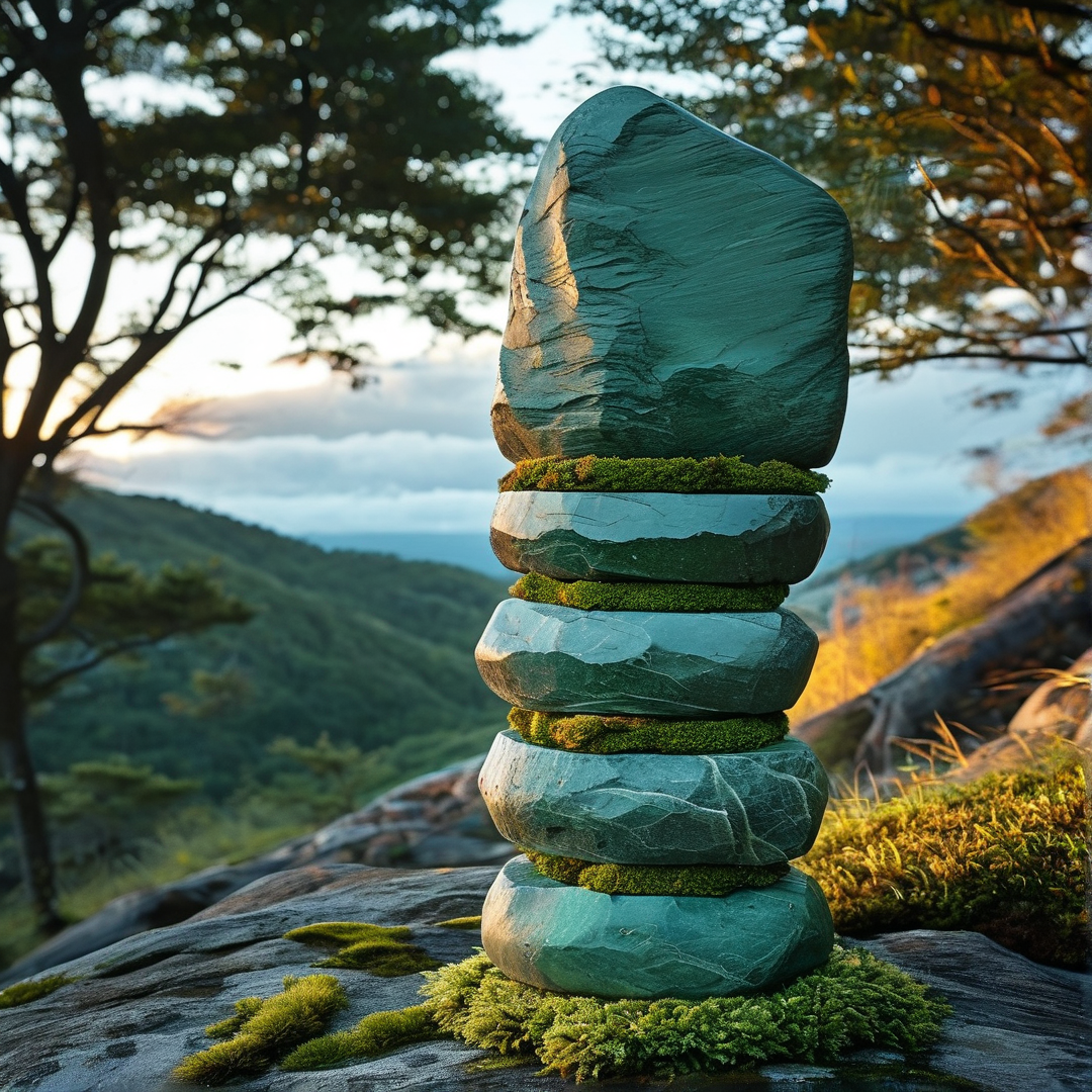 Balanced Mossy Stones